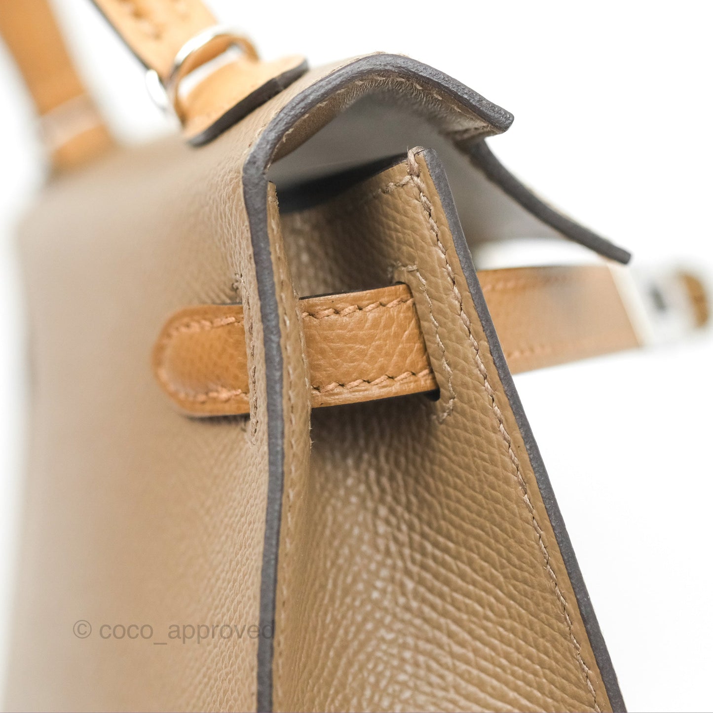 Hermès Mini Kelly II Etoupe 18/Alezan 3G/Biscuit 48 Epsom Palladium Hardware