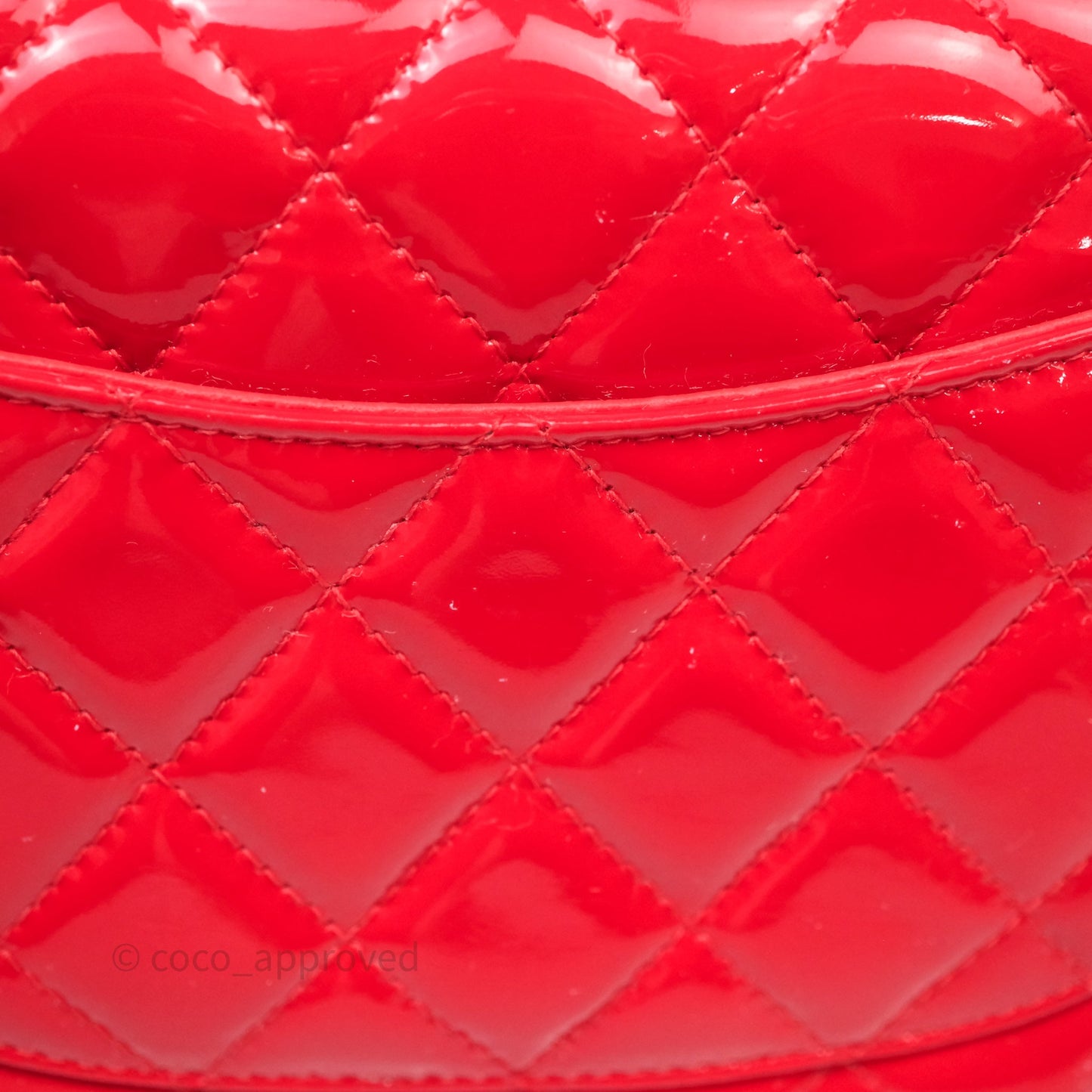 Chanel Mini Rectangular Quilted Red Patent Silver Hardware