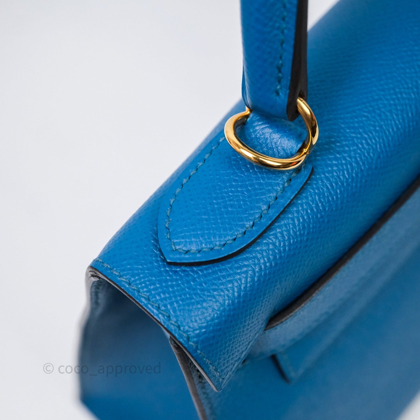 Hermès Kelly 28 Blue Epsom Gold Hardware