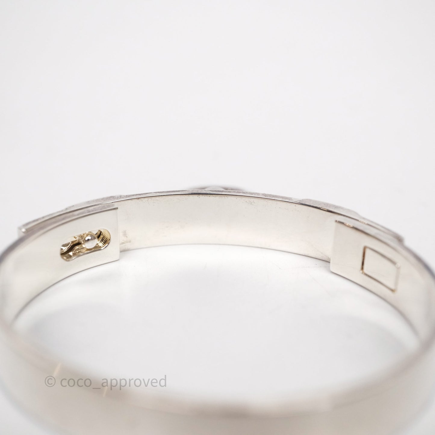 Hermes Collier de Chien Bracelet Sterling Silver Size SH