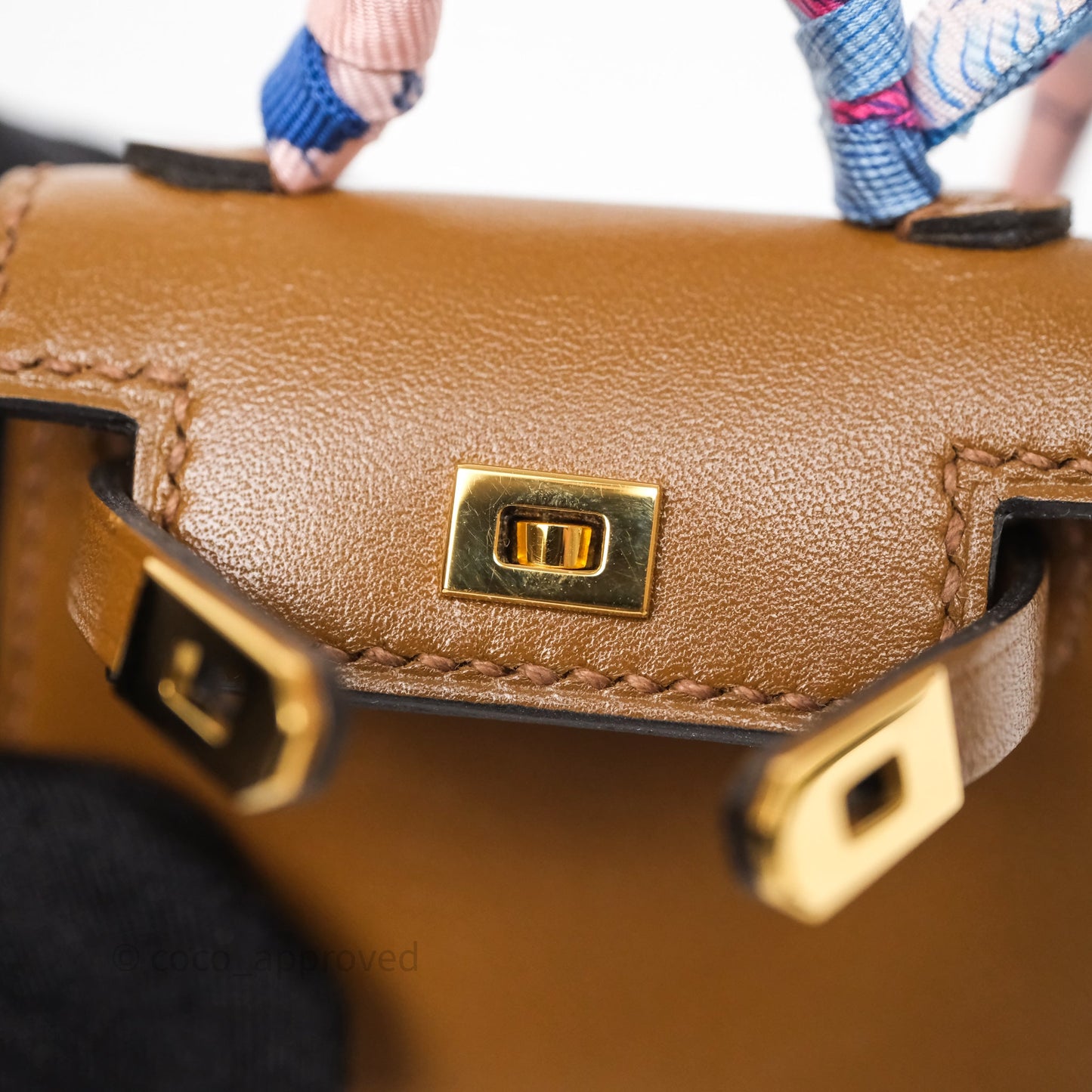 Hermes Mini Kelly Twilly Bag Charm Alezan 3G Tadelakt