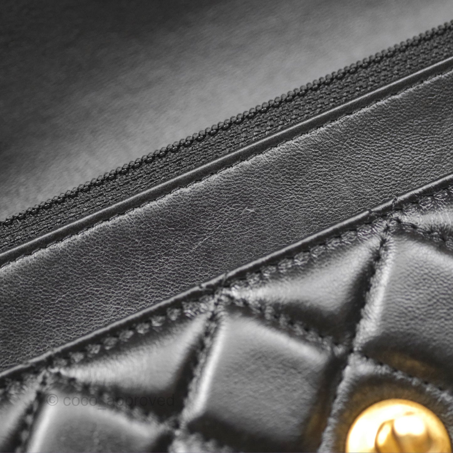 Chanel All Slide Wallet on Chain WOC Adjustable Chain Quilted Black Lambskin 22K