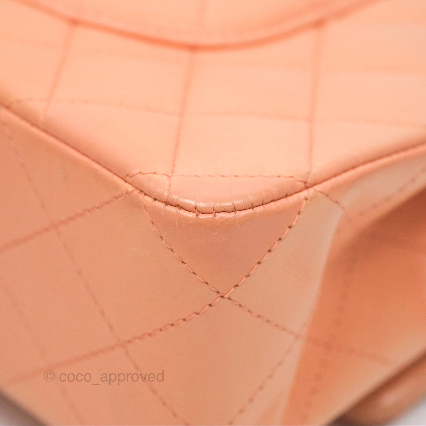 Chanel Classic M/L Medium Flap Quilted Peach Lambskin Gold Hardware