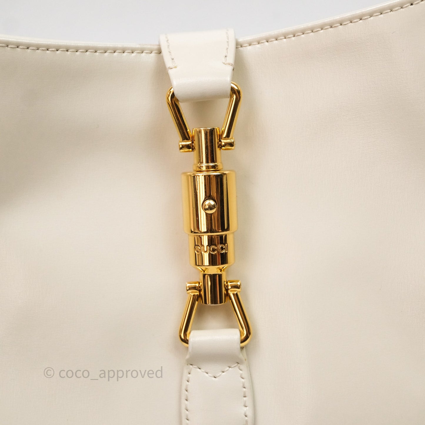 Gucci Jackie 1961 White Small Shoulder Bag Gold Hardware