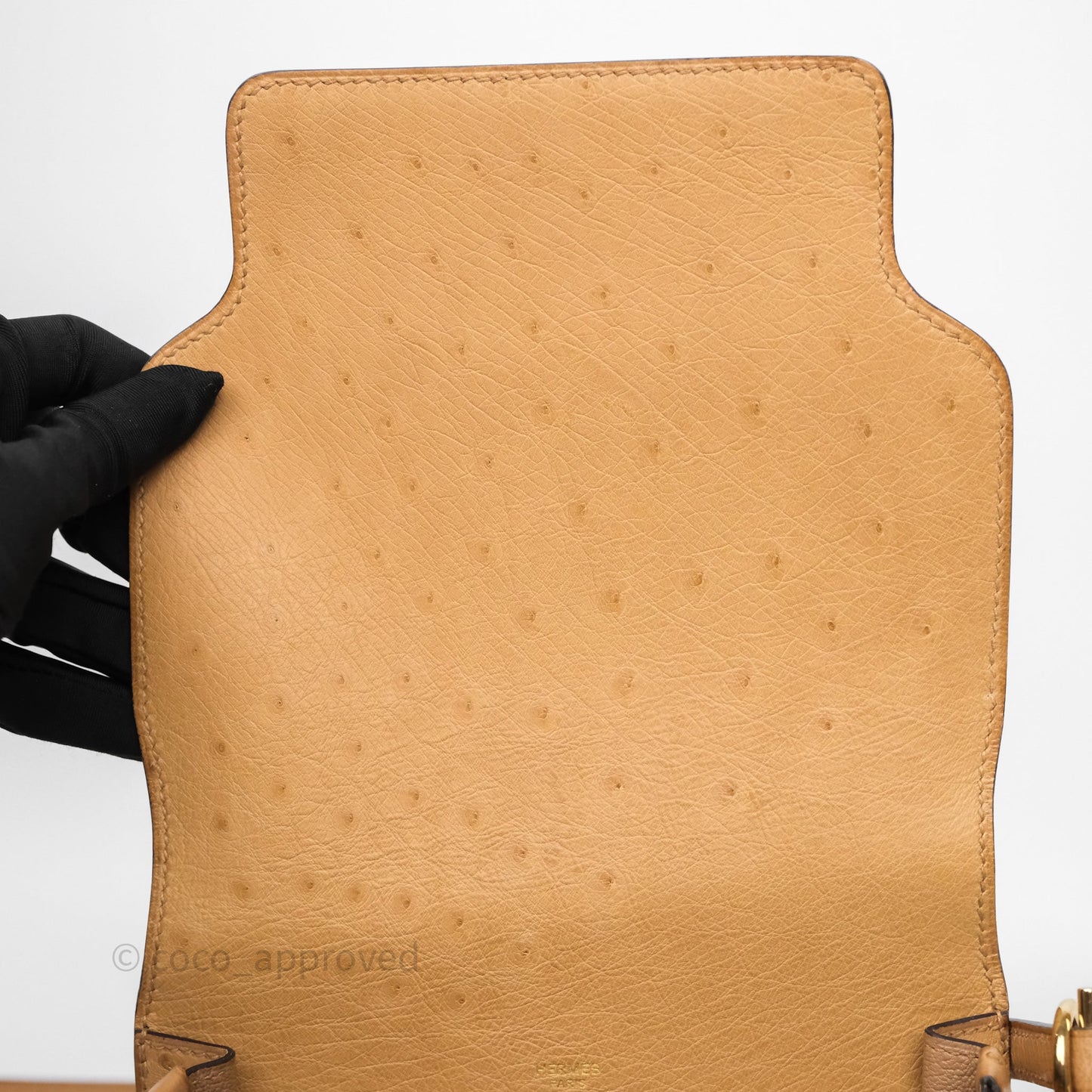 Hermès Roulis Mini 18 Chai 0M Ostich Gold Hardware