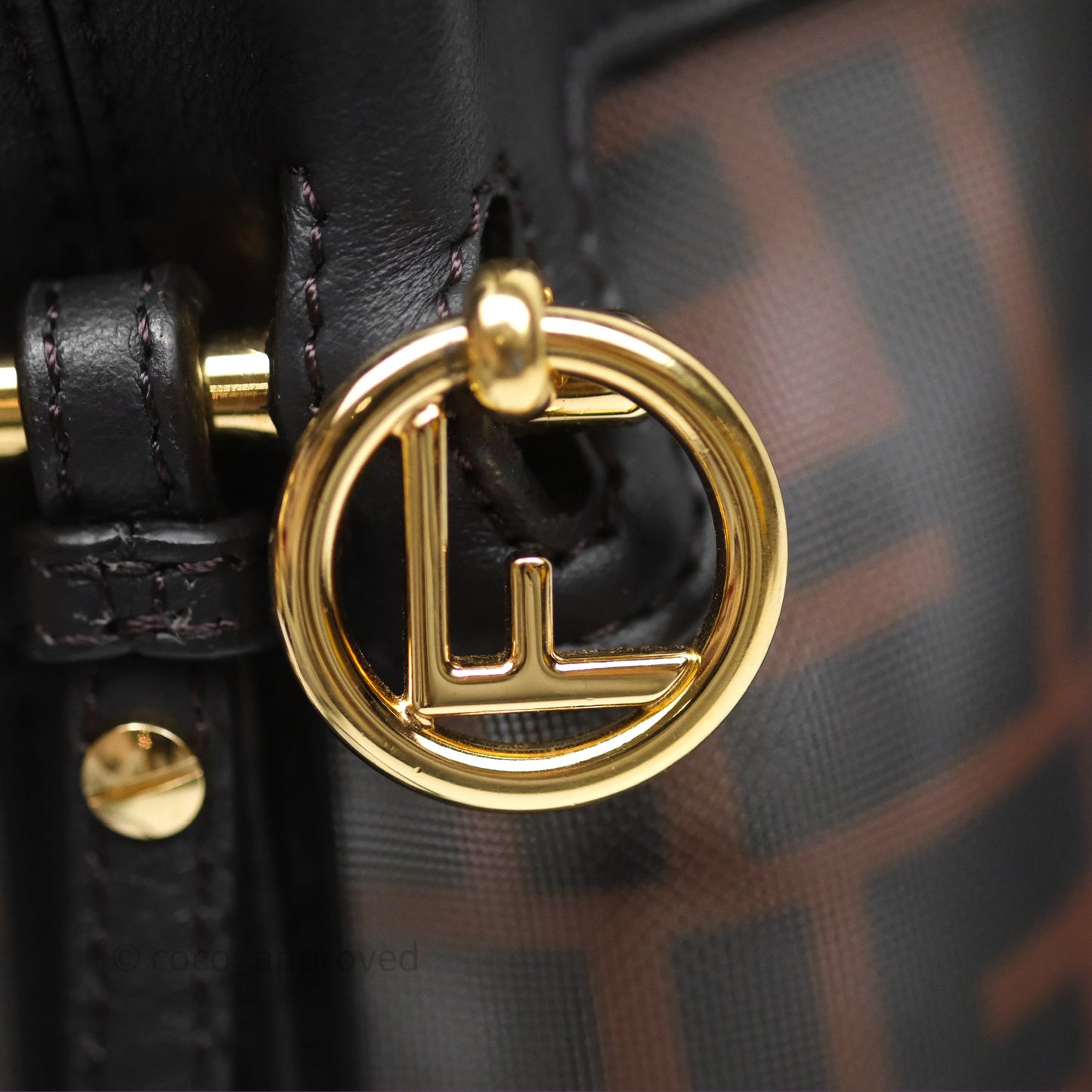 Fendi Mini Mon Tresor Bucket Bag Zucca See Through Mesh Brown/Black/Ebony
