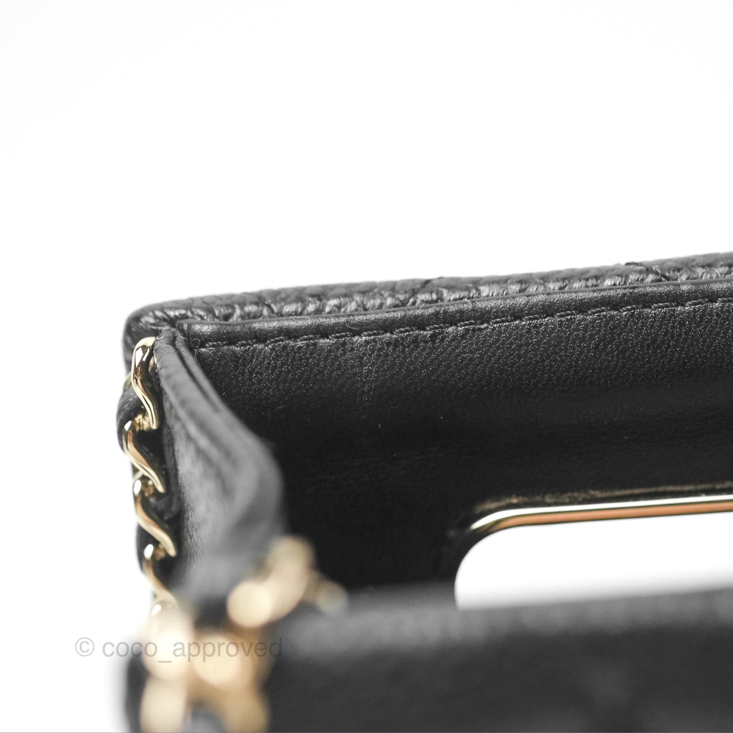 Chanel Evening Bag Caviar Black Gold Hardware 22S