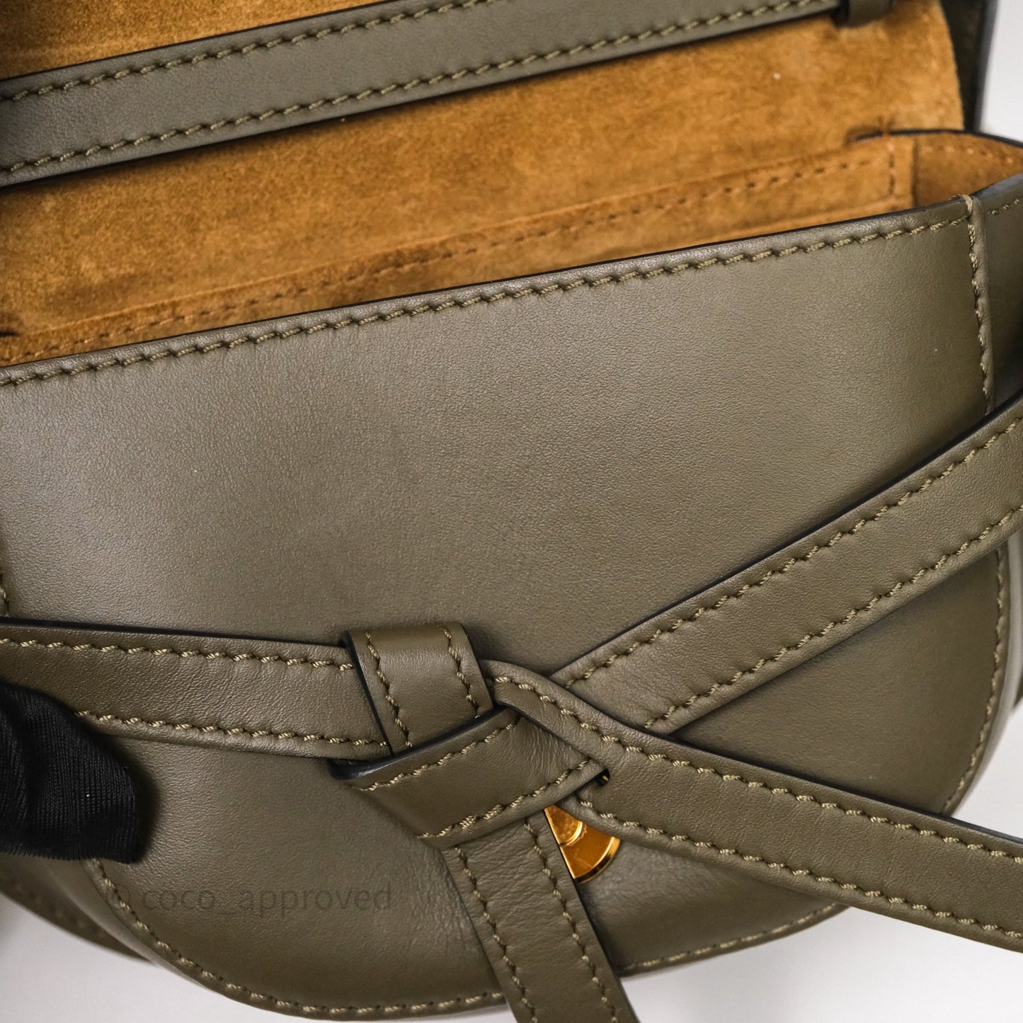 Loewe Mini Gate Dual Bag Soft Calfskin & Jacquard Strap Autumn Green