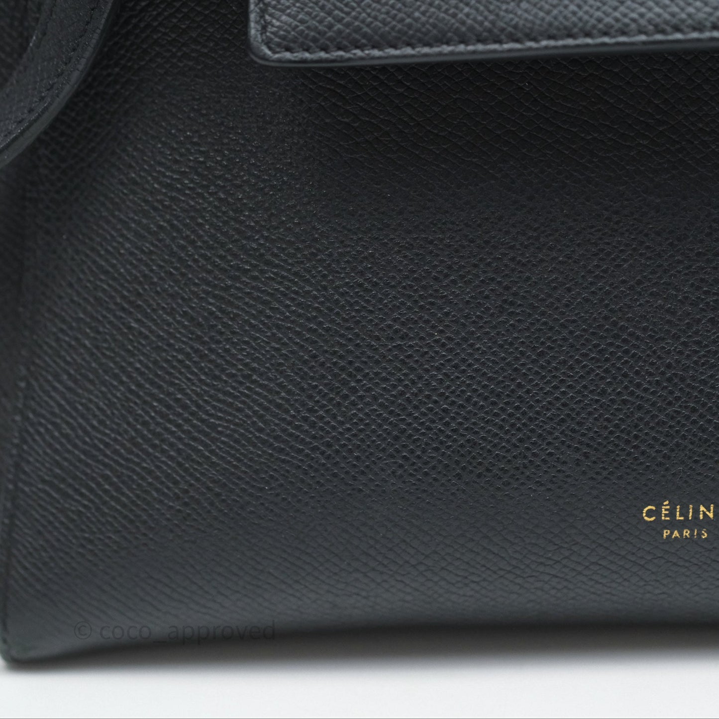 Celine Micro Belt Bag Black Grained Calfskin Gold Hardware