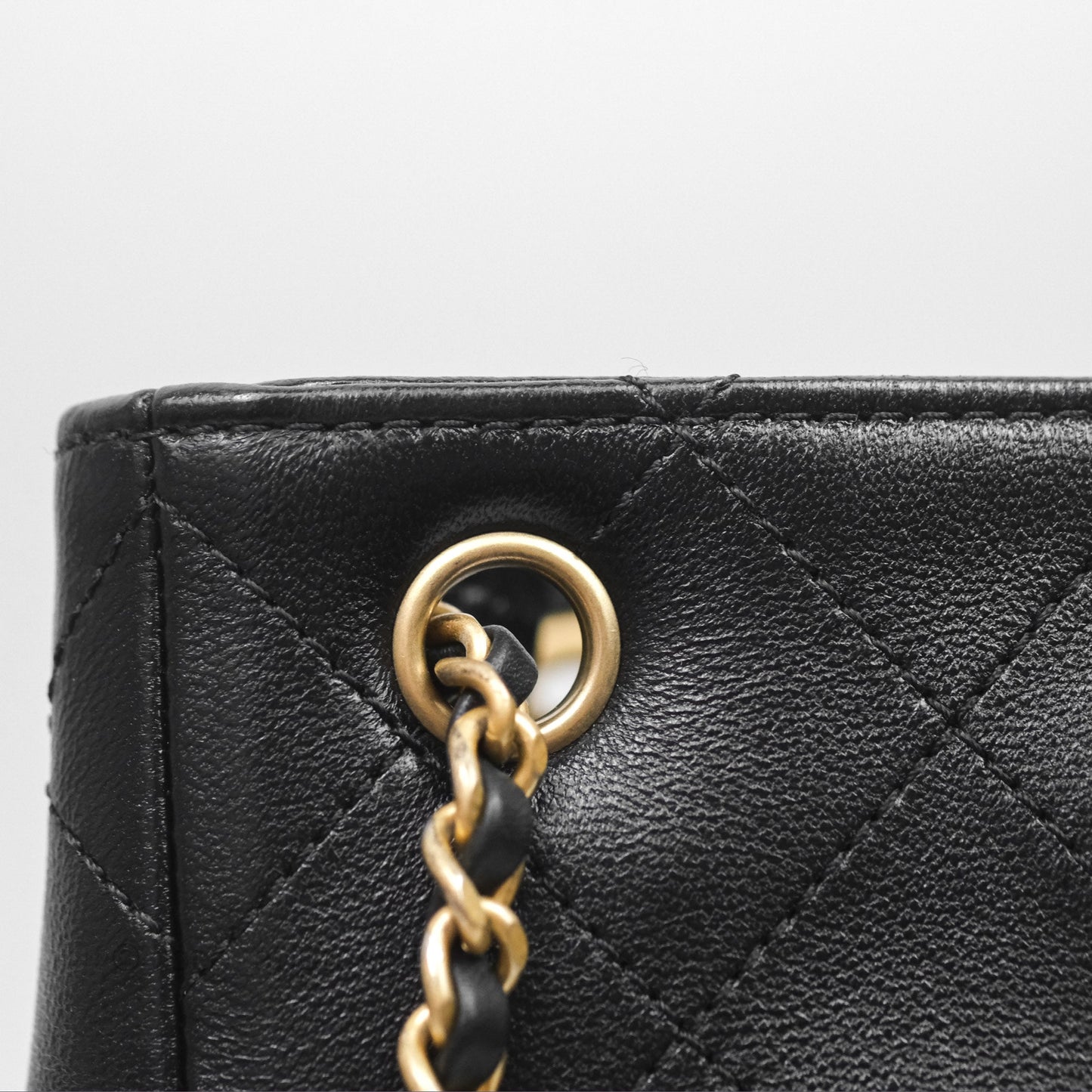 Chanel Double Pocket Black Lambskin Gold Hardware