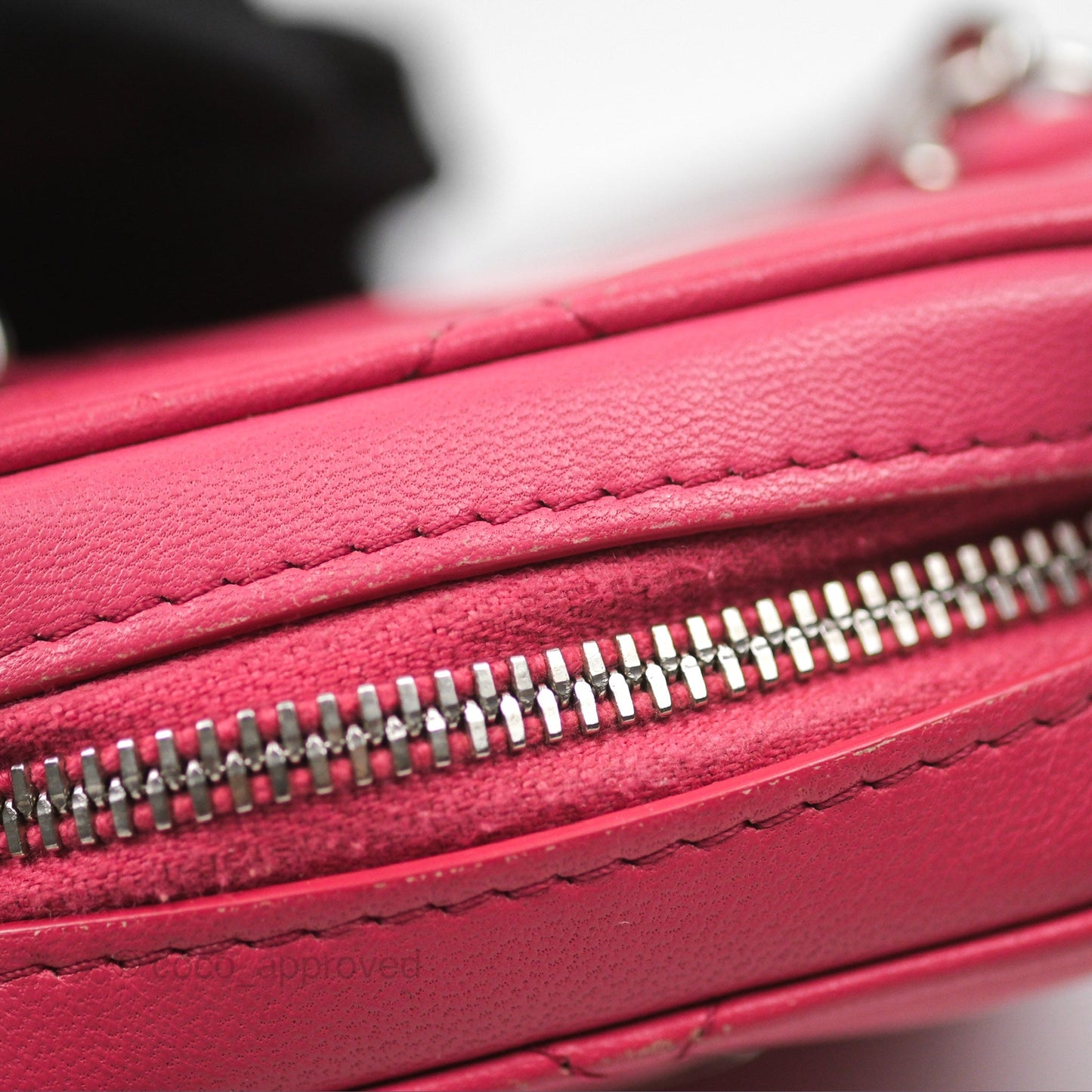 Chanel Quilted Phone Holder Pink Lambskin Silver Hardware
