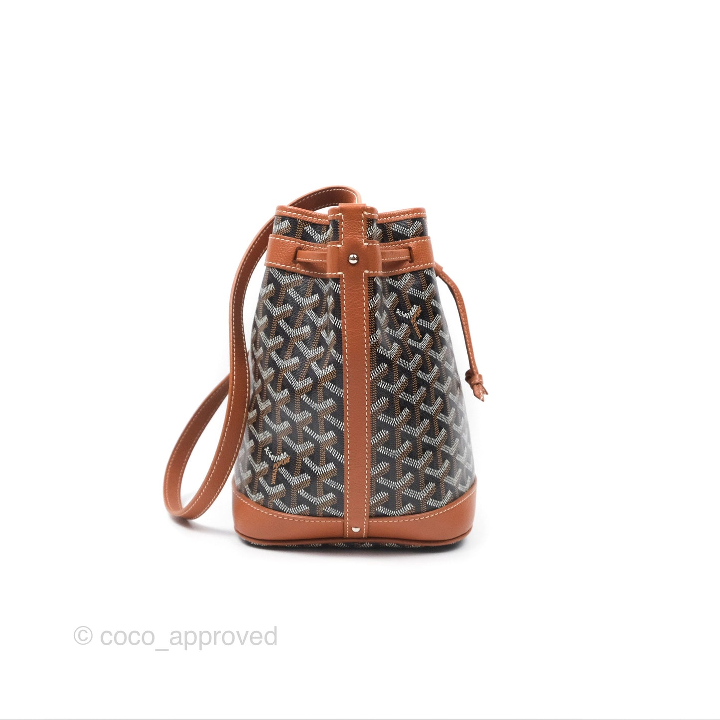 Goyard Petit Flot Bucket Bag Black & Tan Goyardine