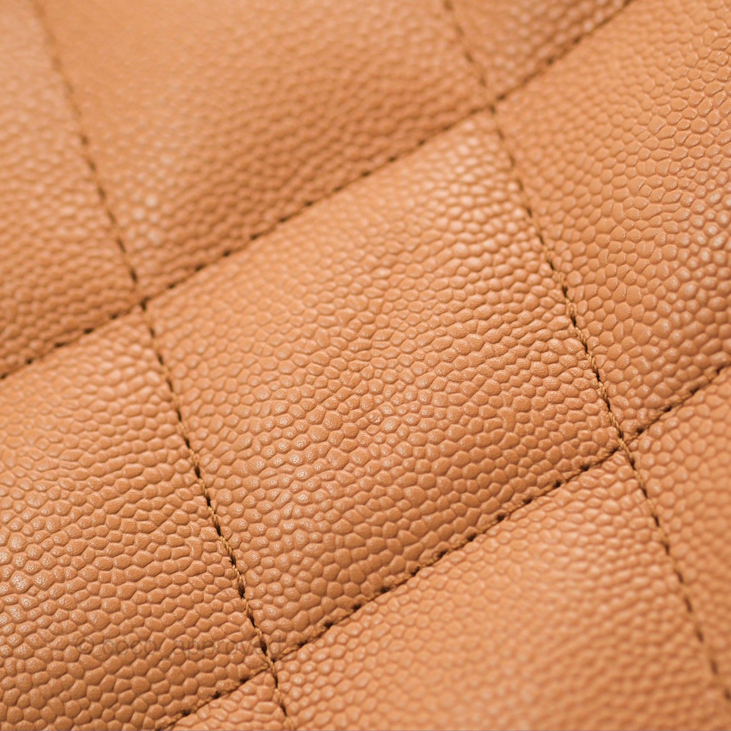 Chanel Large Quilted Caviar Shopping Tote Bag Dark Beige Gold Hardware