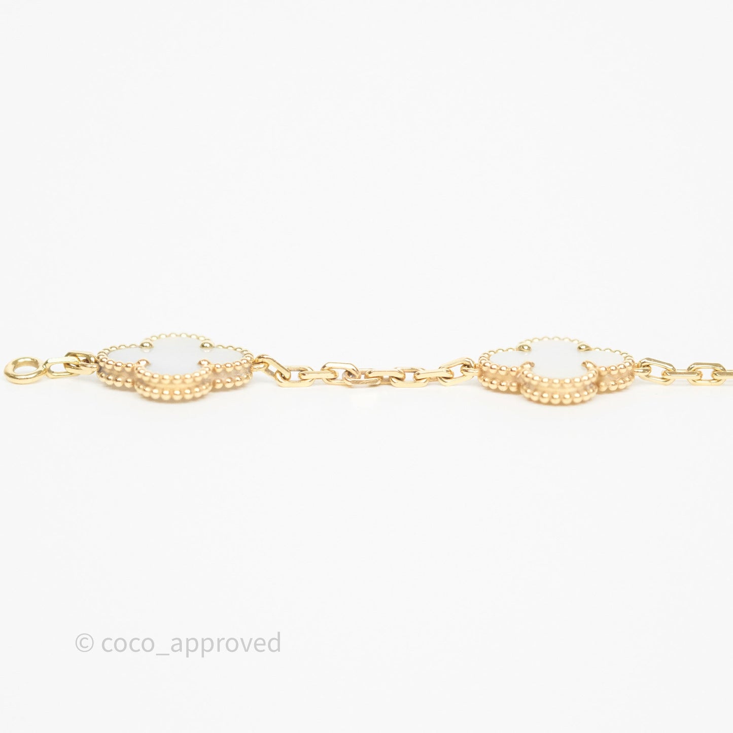 Van Cleef & Arpels Vintage Alhambra 5 Motifs Bracelet White Mother-of-pearl Yellow Gold