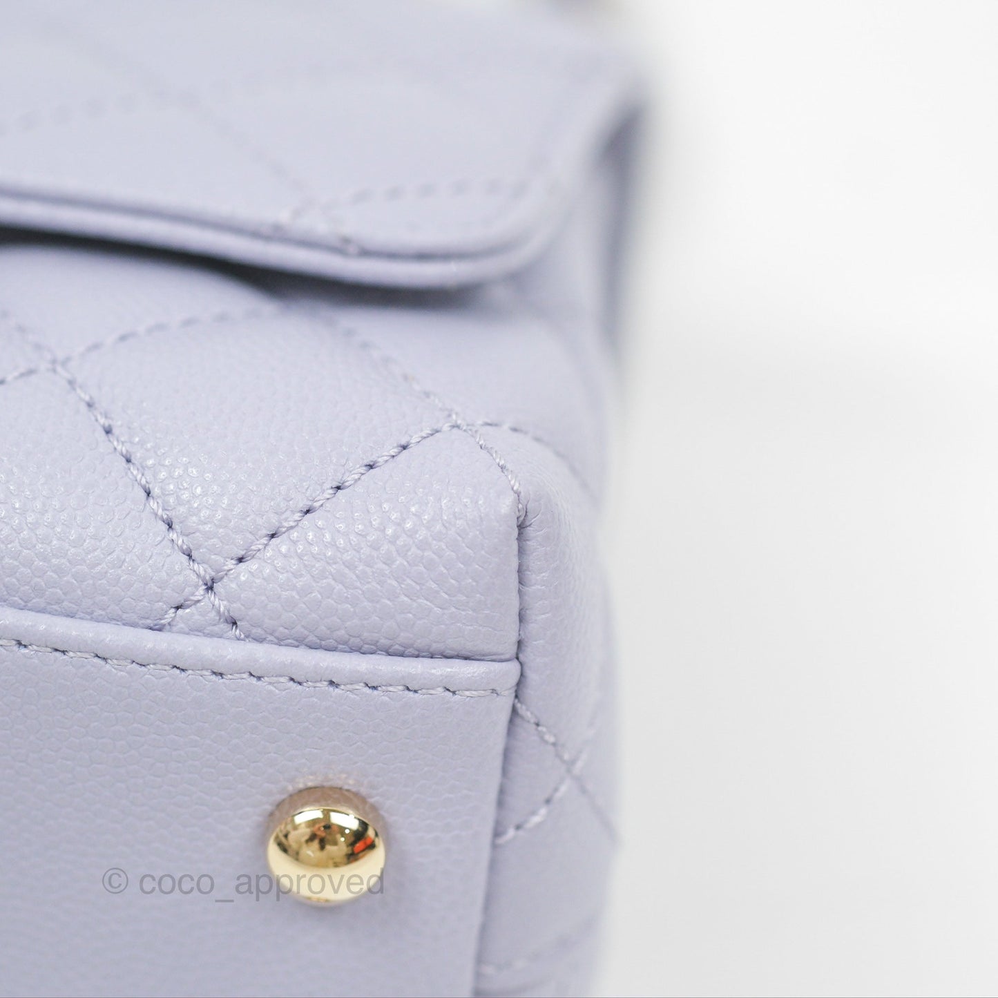 Chanel Mini Coco Handle Lilac Caviar Gold Hardware