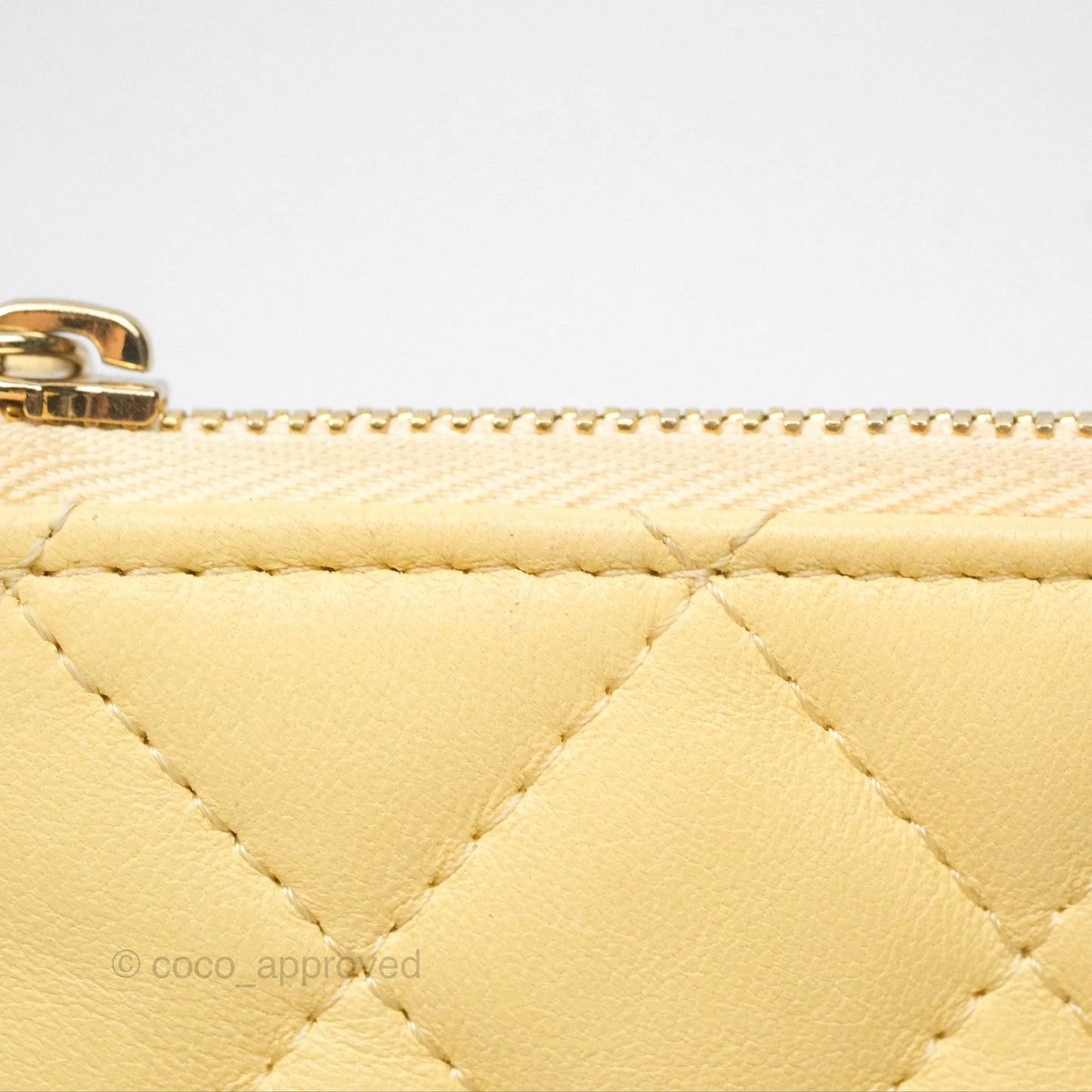 Chanel Quilted Mini O Case Yellow Lambskin Gold Hardware