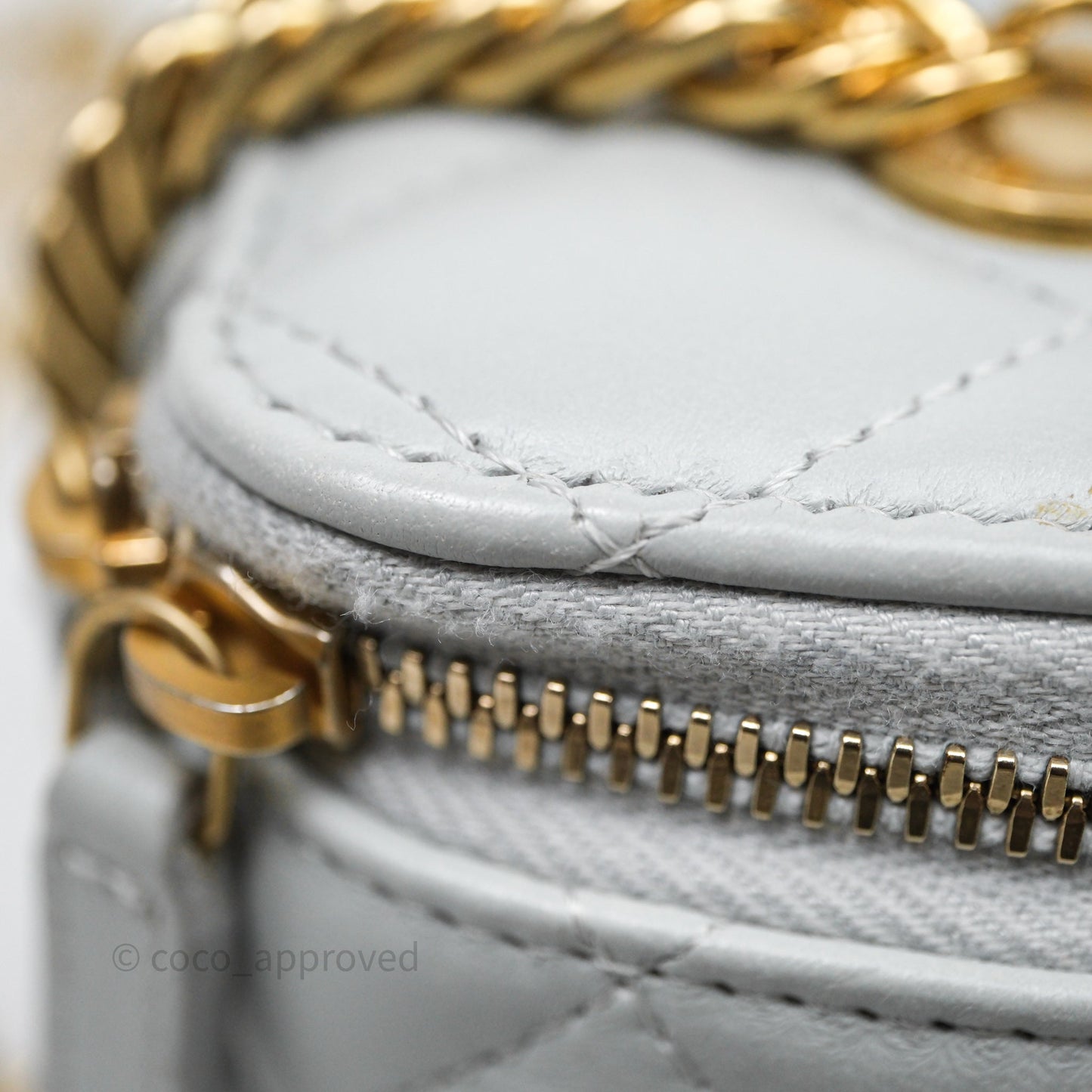 Chanel Coco Chain Vanity Blue Lambskin Gold Hardware