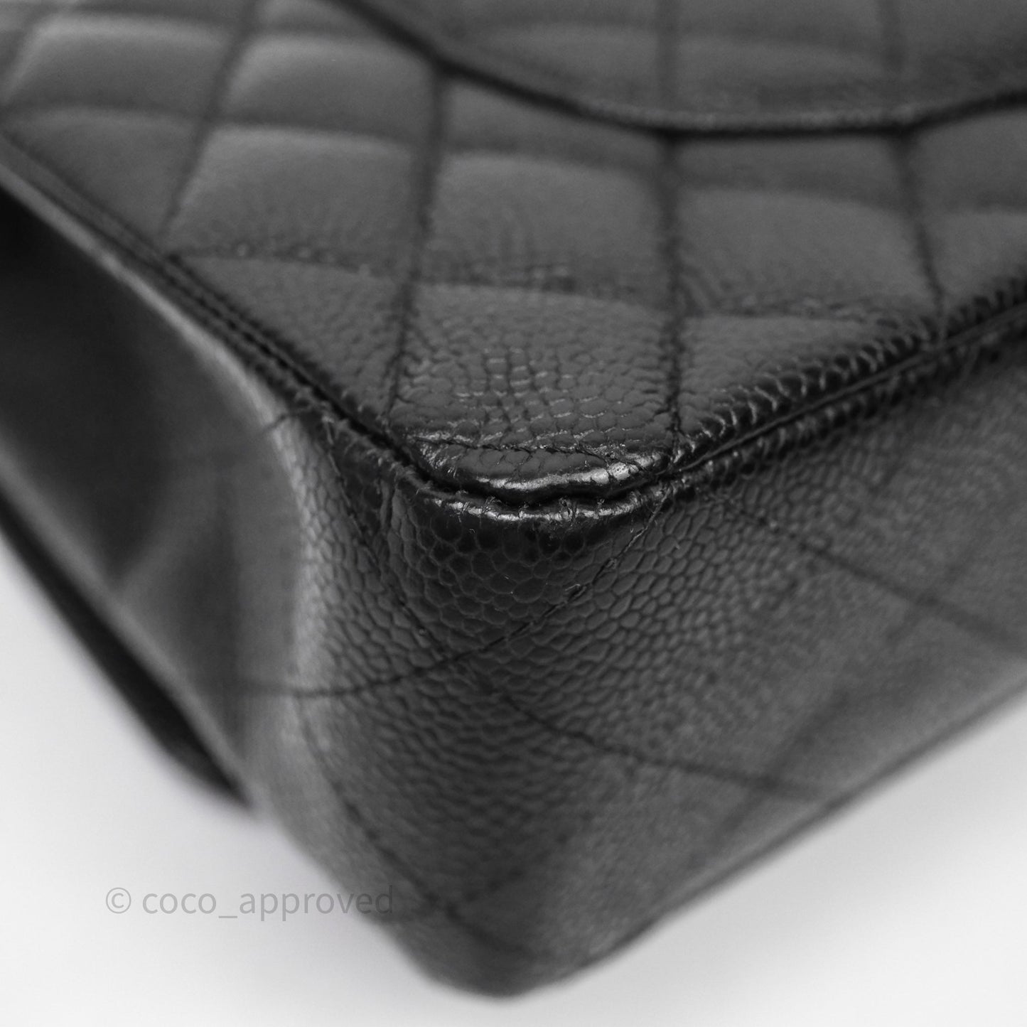 Chanel Classic M/L Medium Flap Quilted Black Caviar Gold Hardware