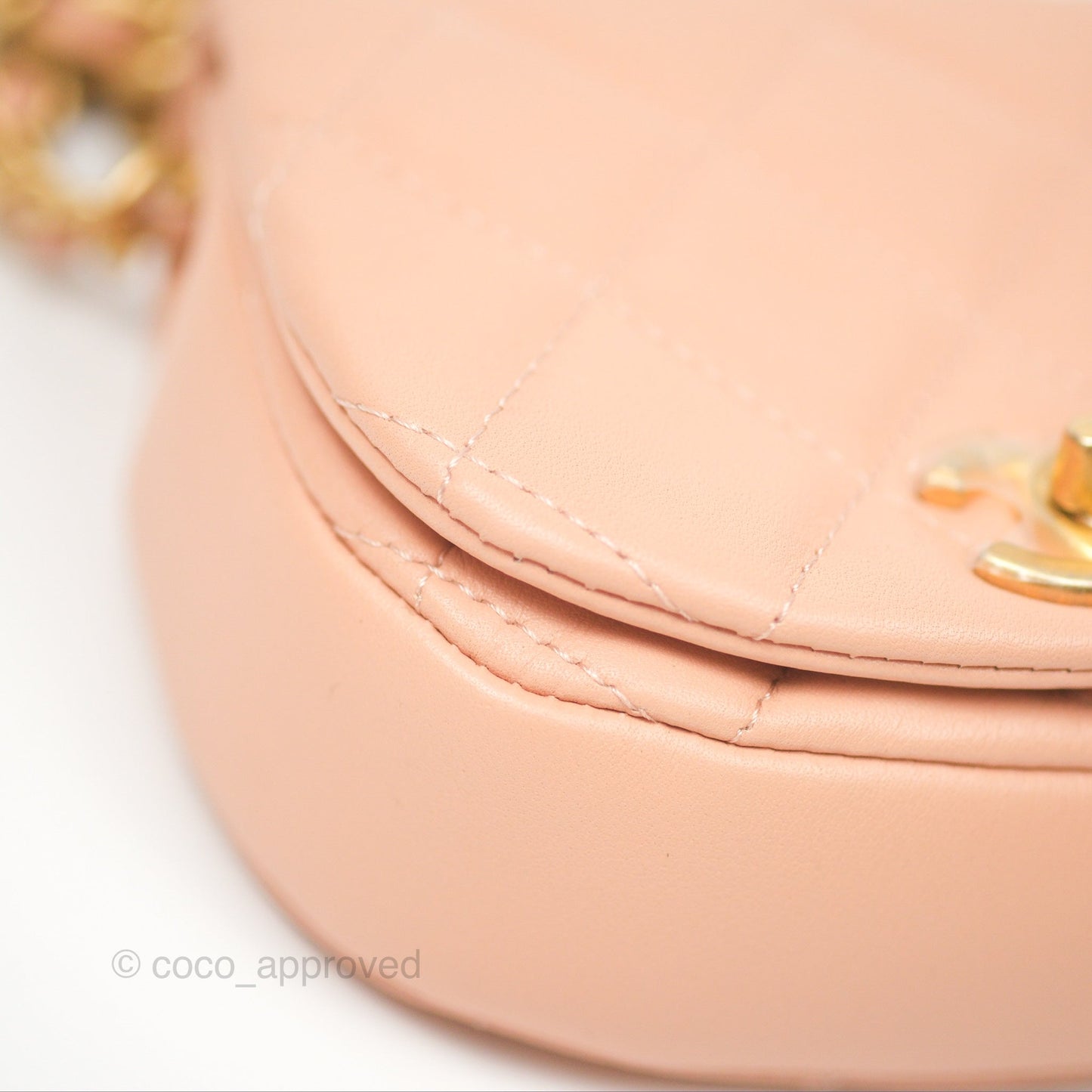 Chanel Mini Clutch with Chain Beige Calfskin Aged Gold Hardware