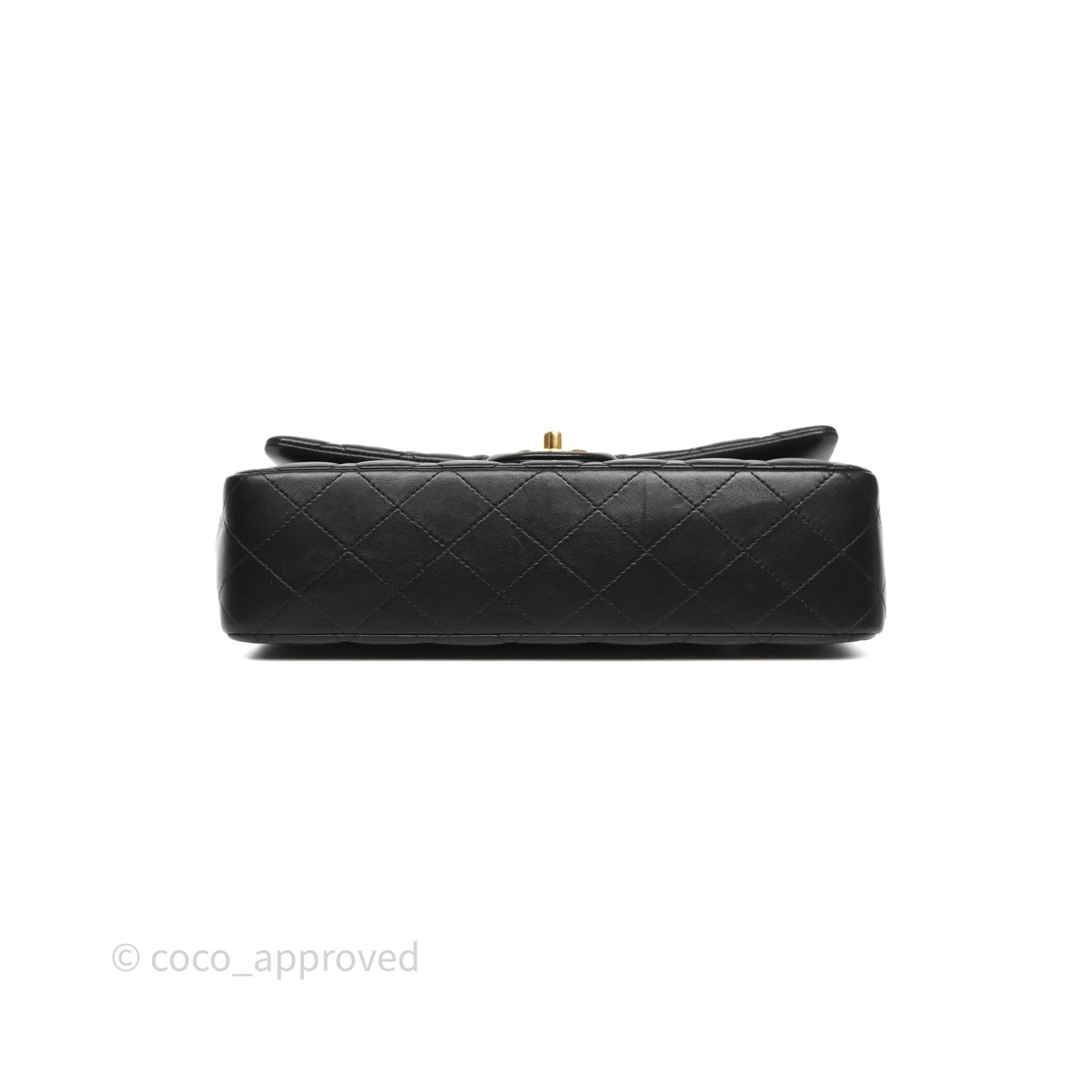 Chanel Classic M/L Medium Flap Quilted Black Lambskin Gold Hardware