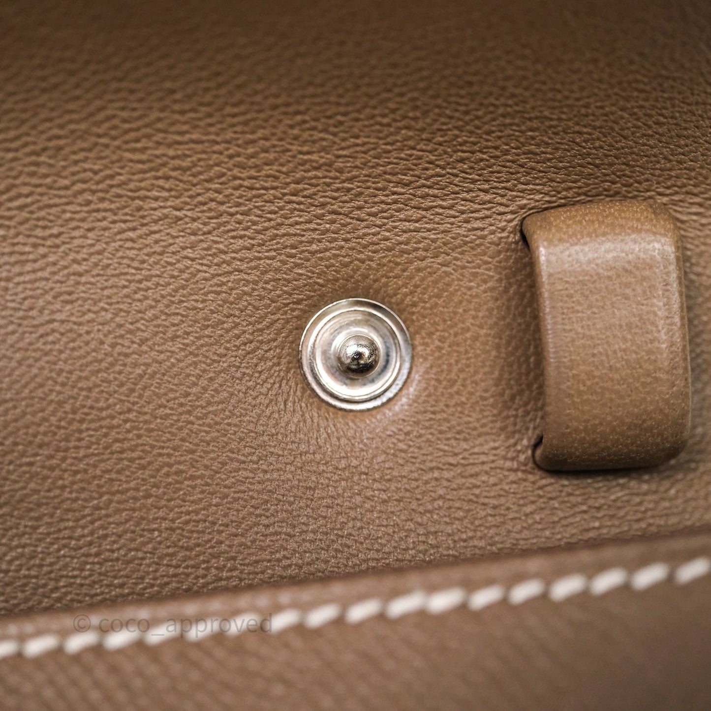 Hermes Kelly Elan Etoupe Madame Palladium Hardware
