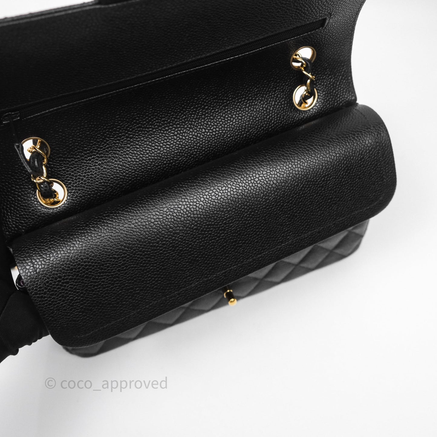 Chanel Classic Medium Flap Quilted Black Caviar Gold Hardware