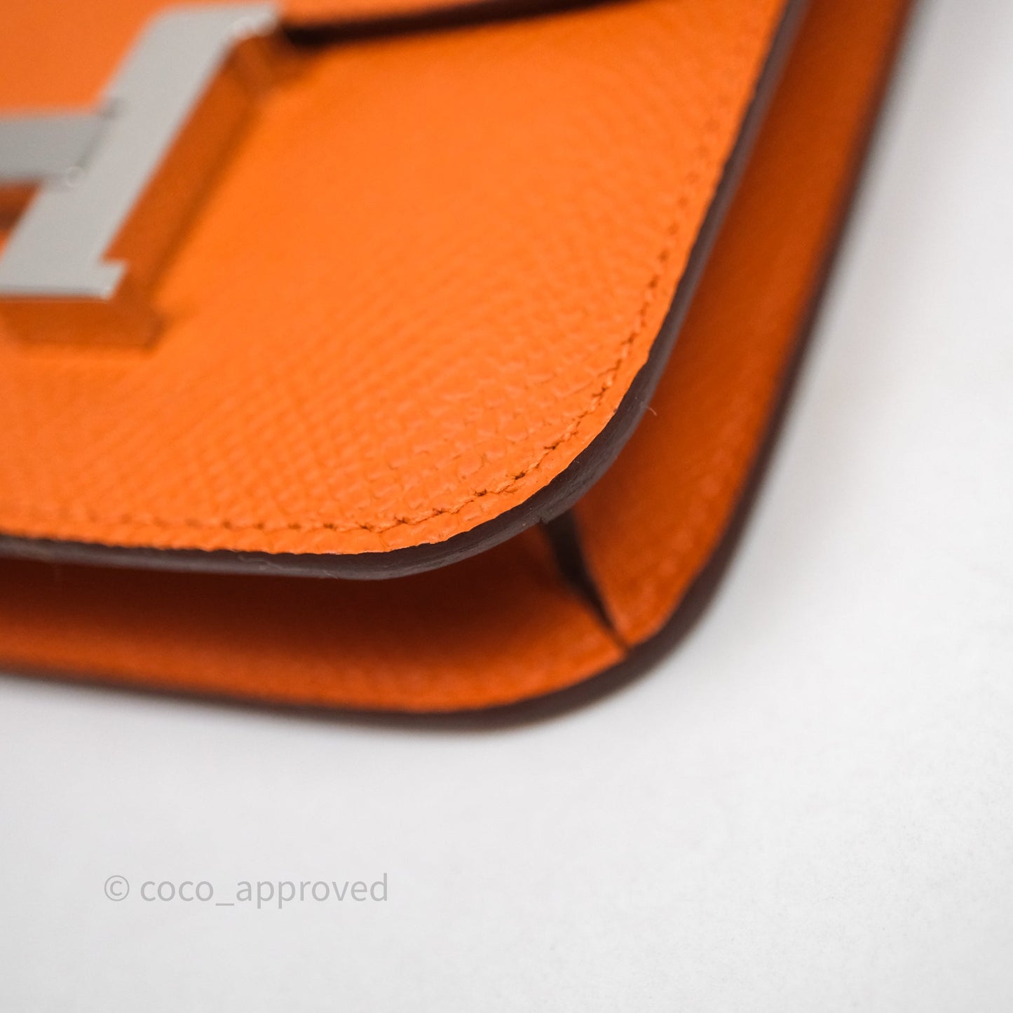 Hermès Constance Slim Wallet Orange 93 Epsom Palladium Hardware