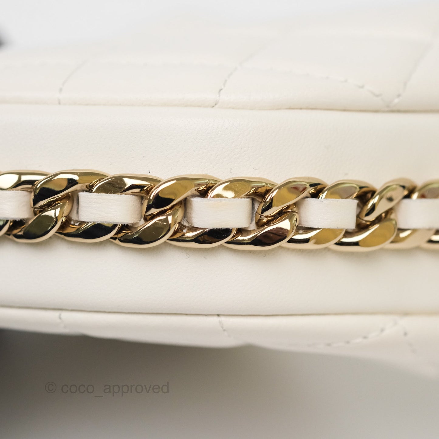 Chanel Chain Around Mini Hobo Pouch White Lambskin Gold Hardware 23C