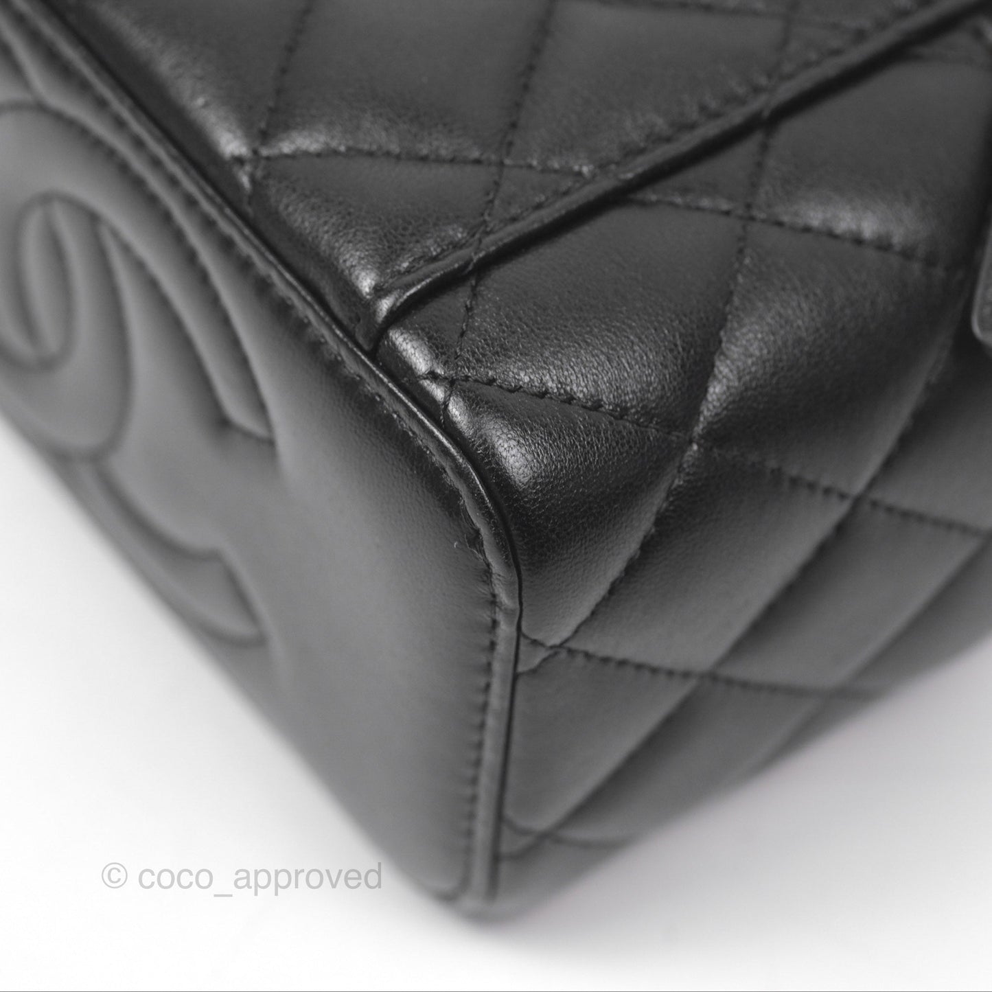 Chanel Top Handle Vanity Rectangular Black Lambskin Gold Hardware
