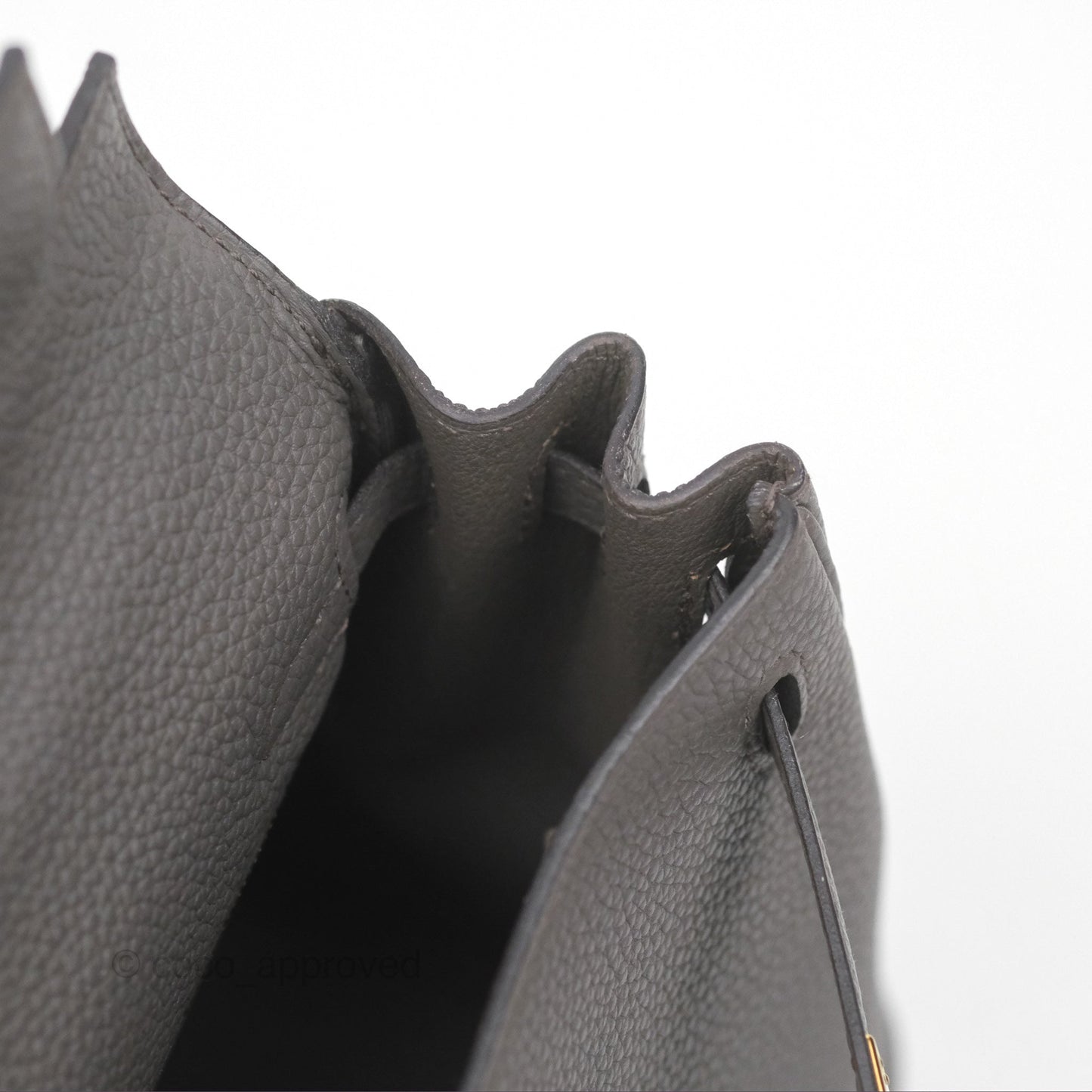 Hermès Retourne Kelly 25 Gris Etain 8F Togo Gold Hardware