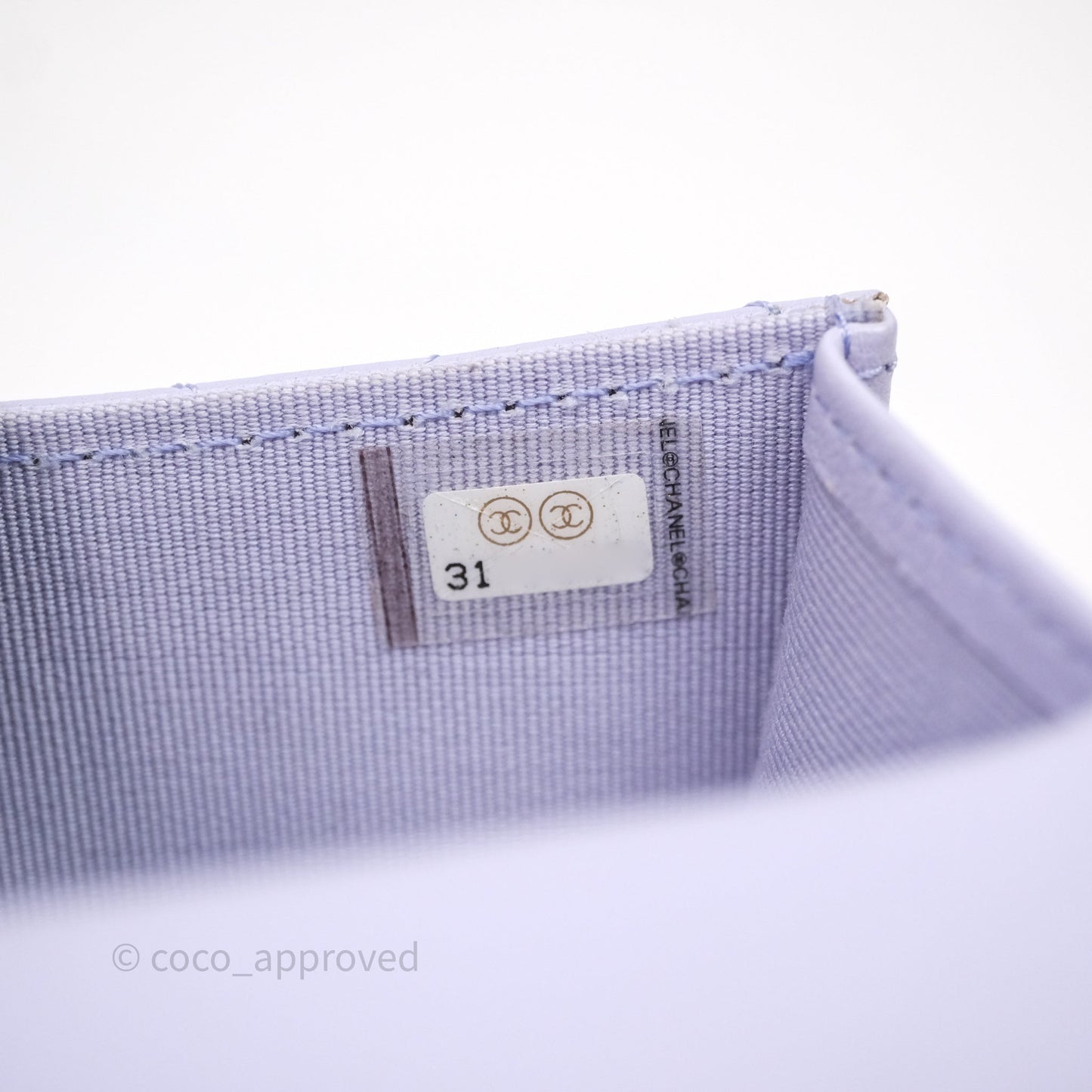 Chanel Mini Handle Flap Coin Purse With Chain Lilac Lambskin Gold Hardware