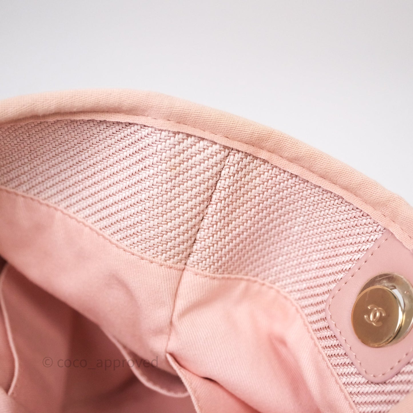 Chanel Large Deauville Tote Pink Canvas Gold Hardware