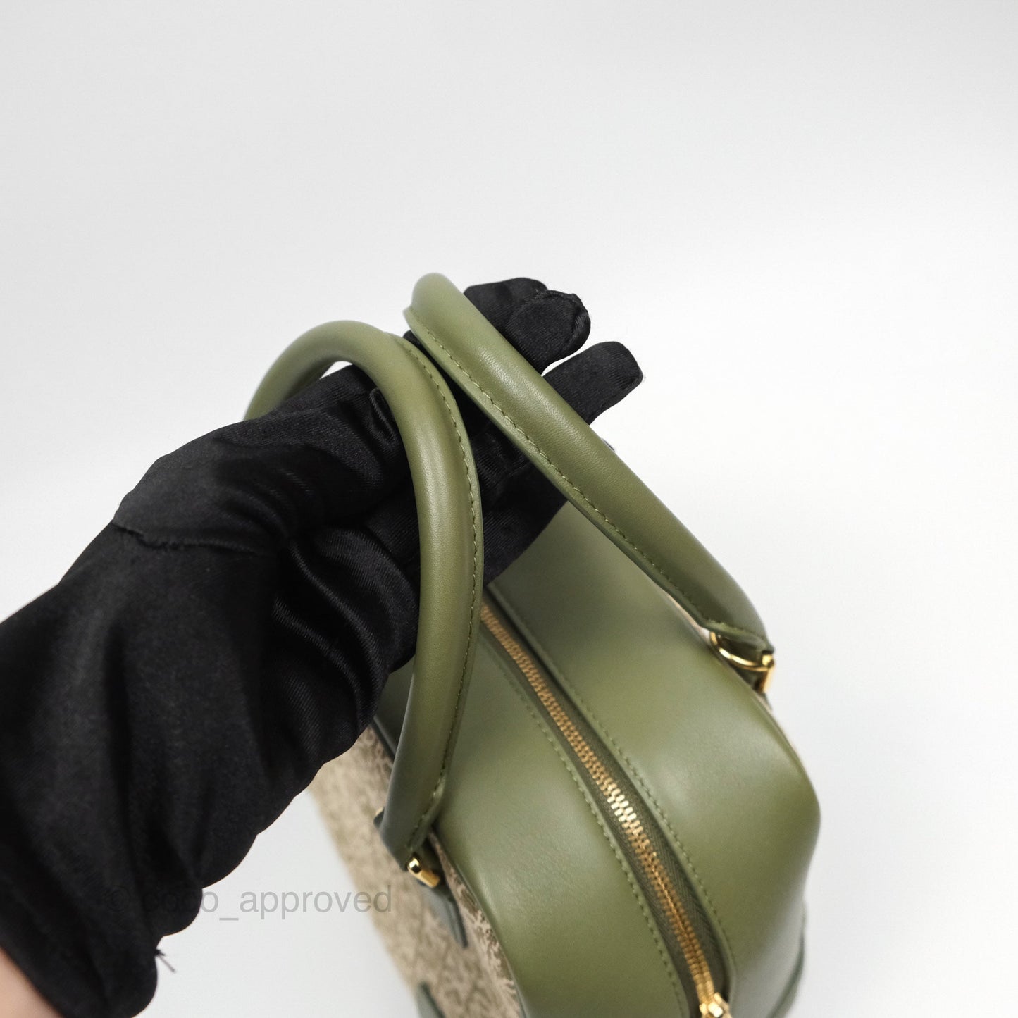 Loewe Amazona 19 Square Green/ Avocado Green in Anagram Jacquard and Calfskin