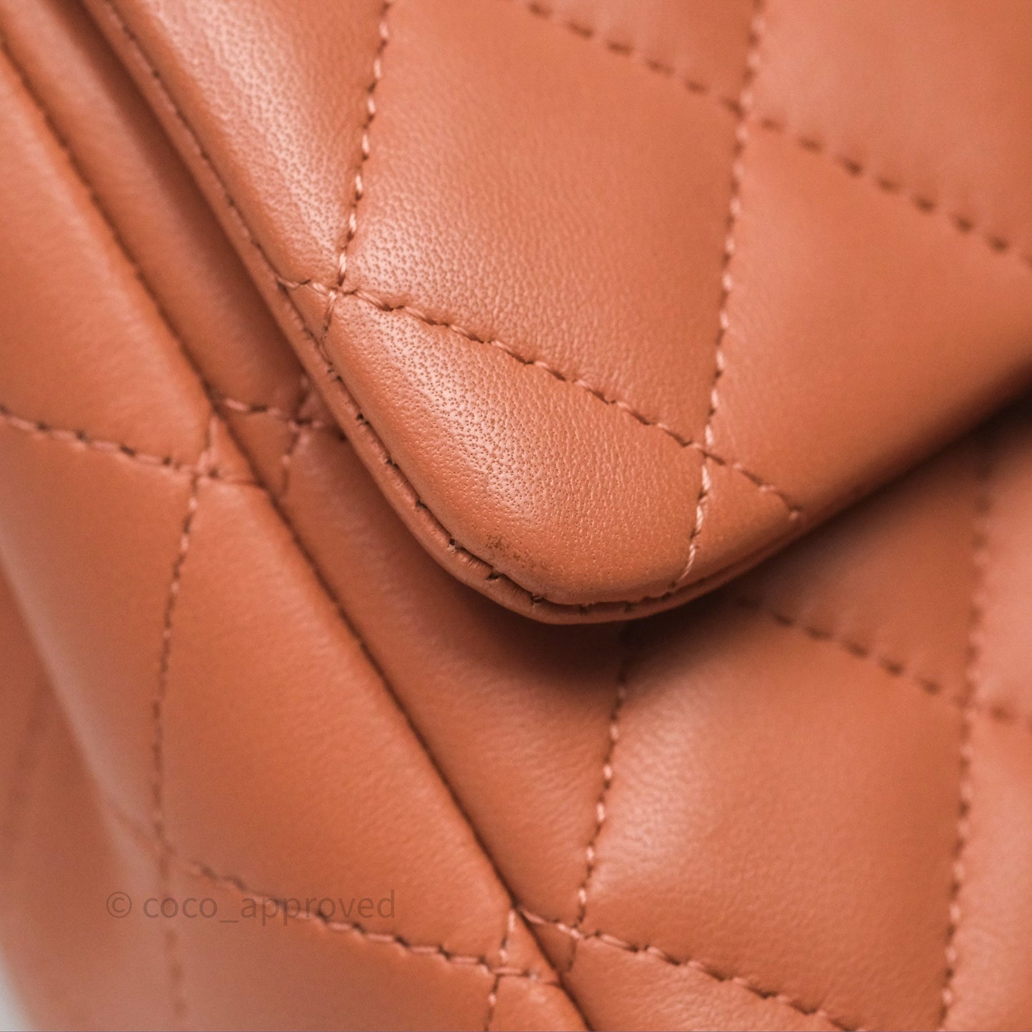 Chanel Mini Square Flap Quilted Dark Beige Lambskin Gold Hardware
