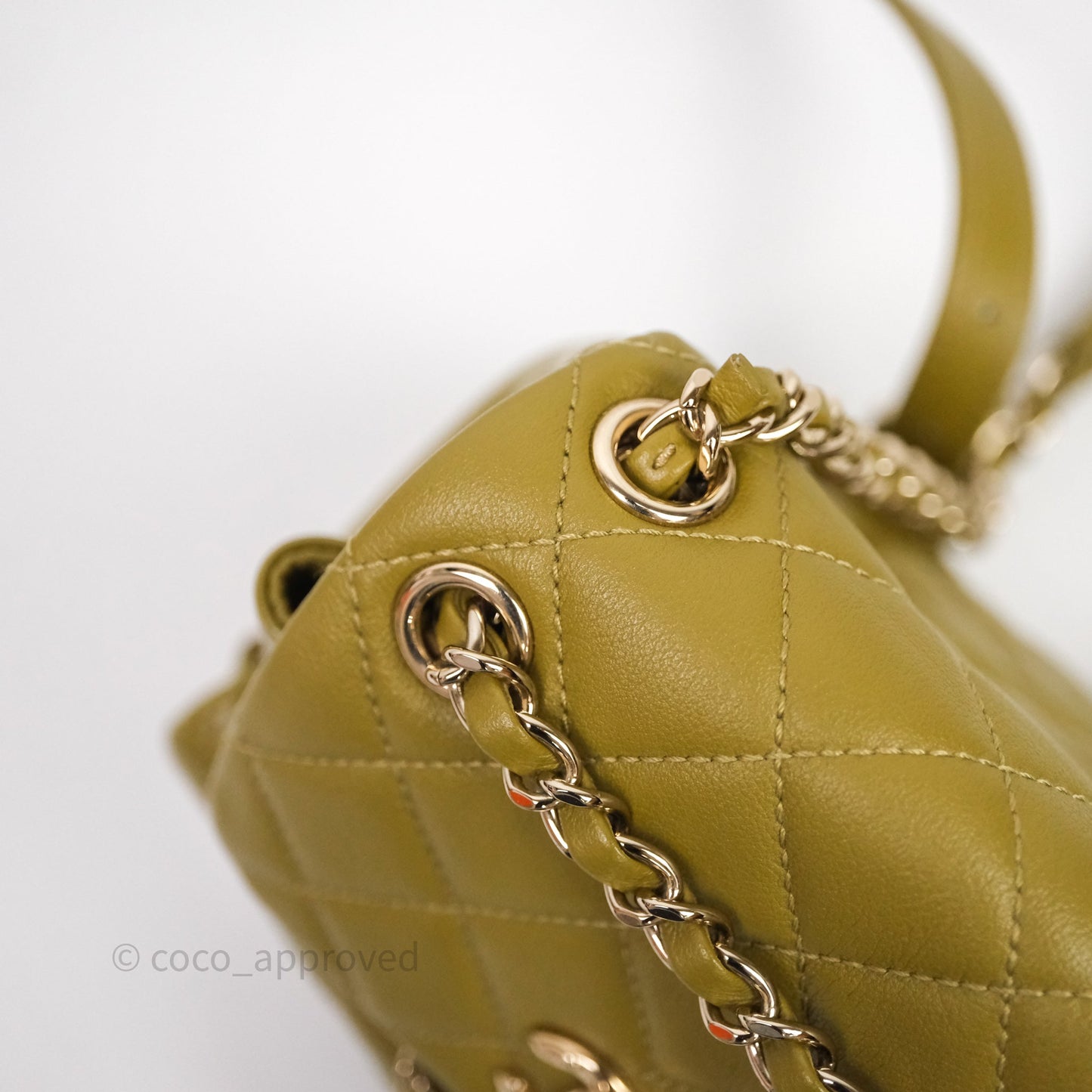Chanel Mini Duma Backpack Olive Green Calfskin Gold Hardware