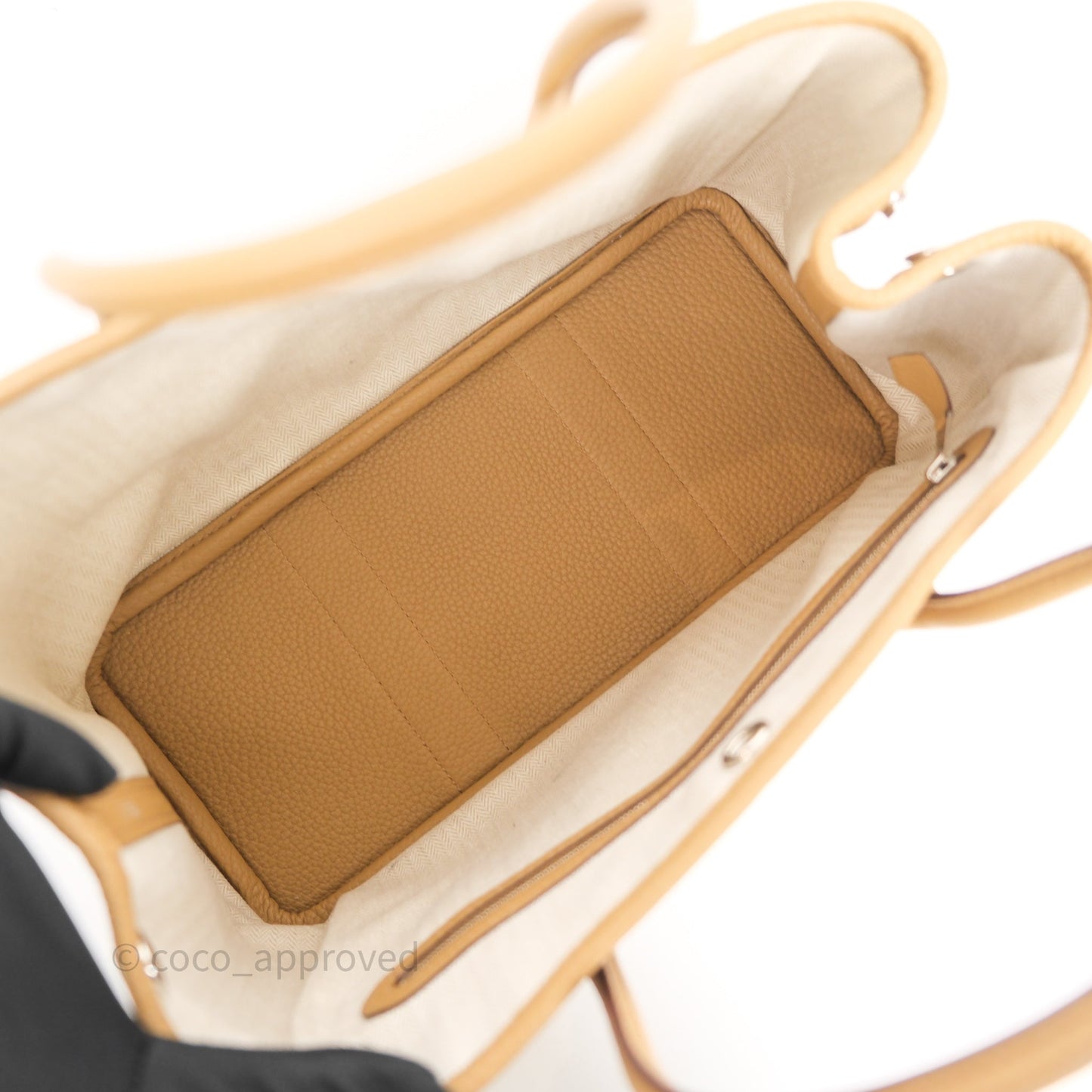 Hermès Garden Party 30 Biscuit 4B Veau Negonda Palladium Hardware