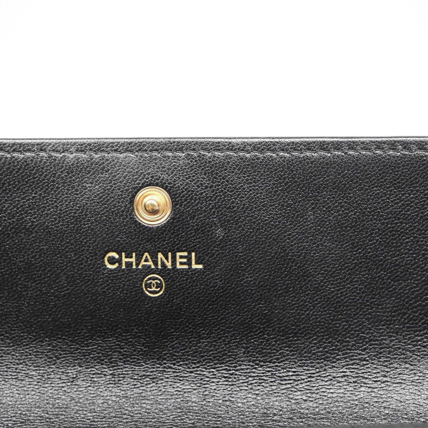 Chanel Quilted 19 Flap Long Wallet Black Lambskin Aged Gold Hardware