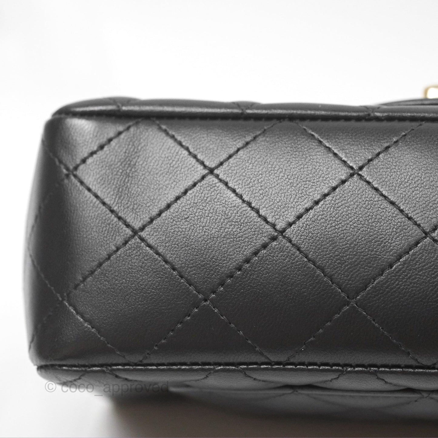 Chanel Quilted Mini Rectangular Black Lambskin Gold Hardware