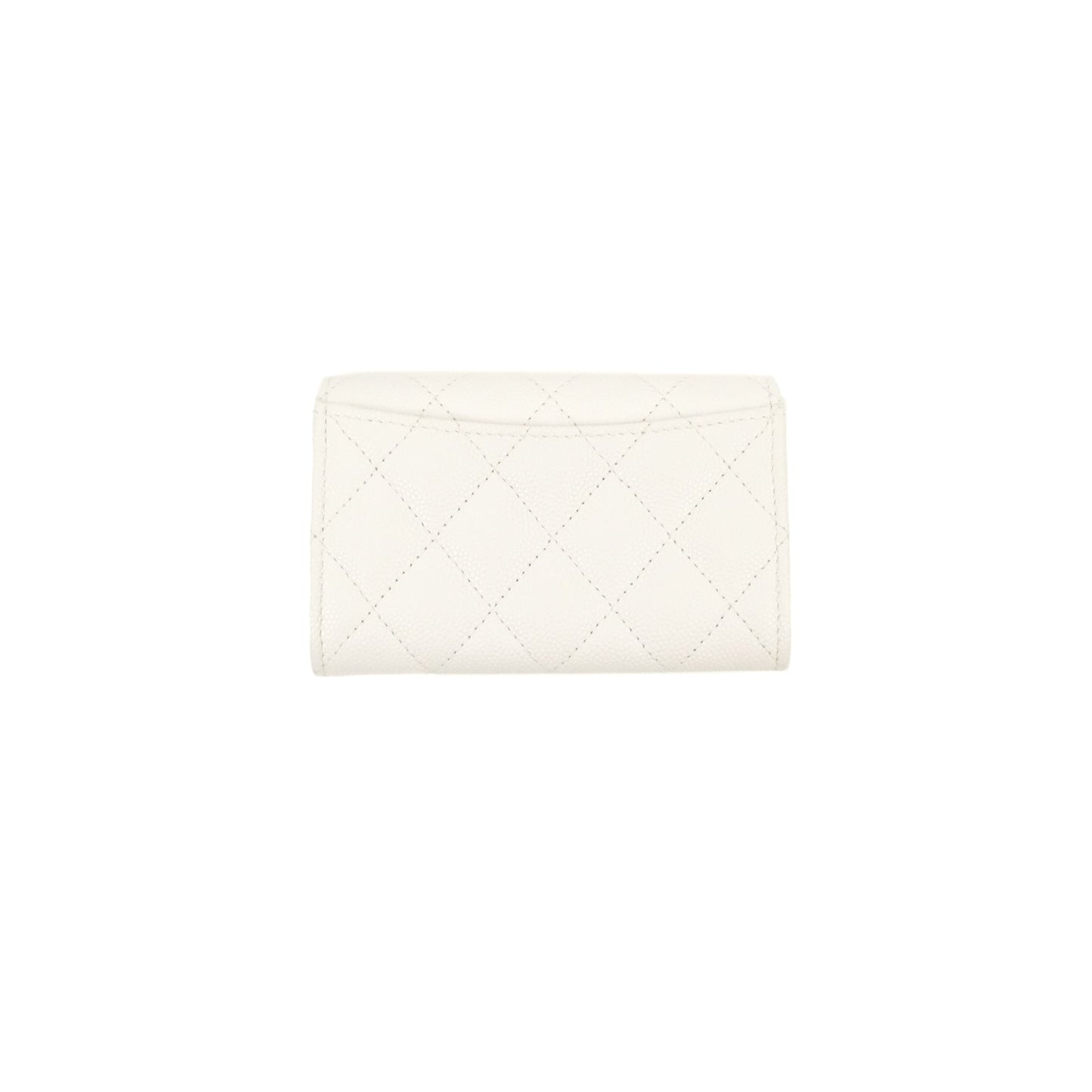 Chanel Quilted Flap Coco Casino Card Holder Caviar White Gold Hardware