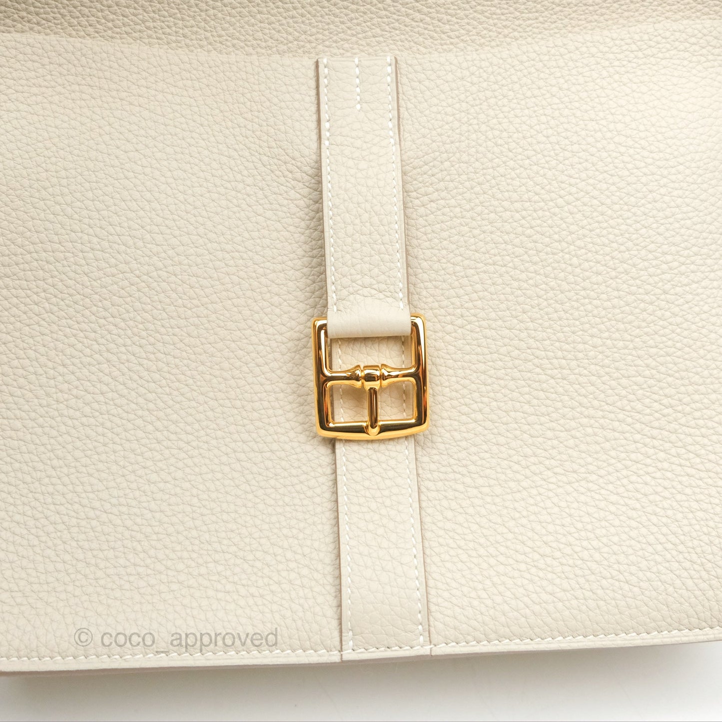 Hermès Halzan 31 Beton Clemence Gold Hardware