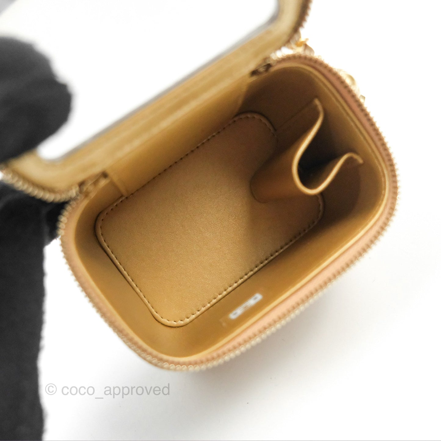Chanel Mini Vanity With Chain Adjustable Pearl Crush Dark Beige Lambskin Aged Gold Hardware