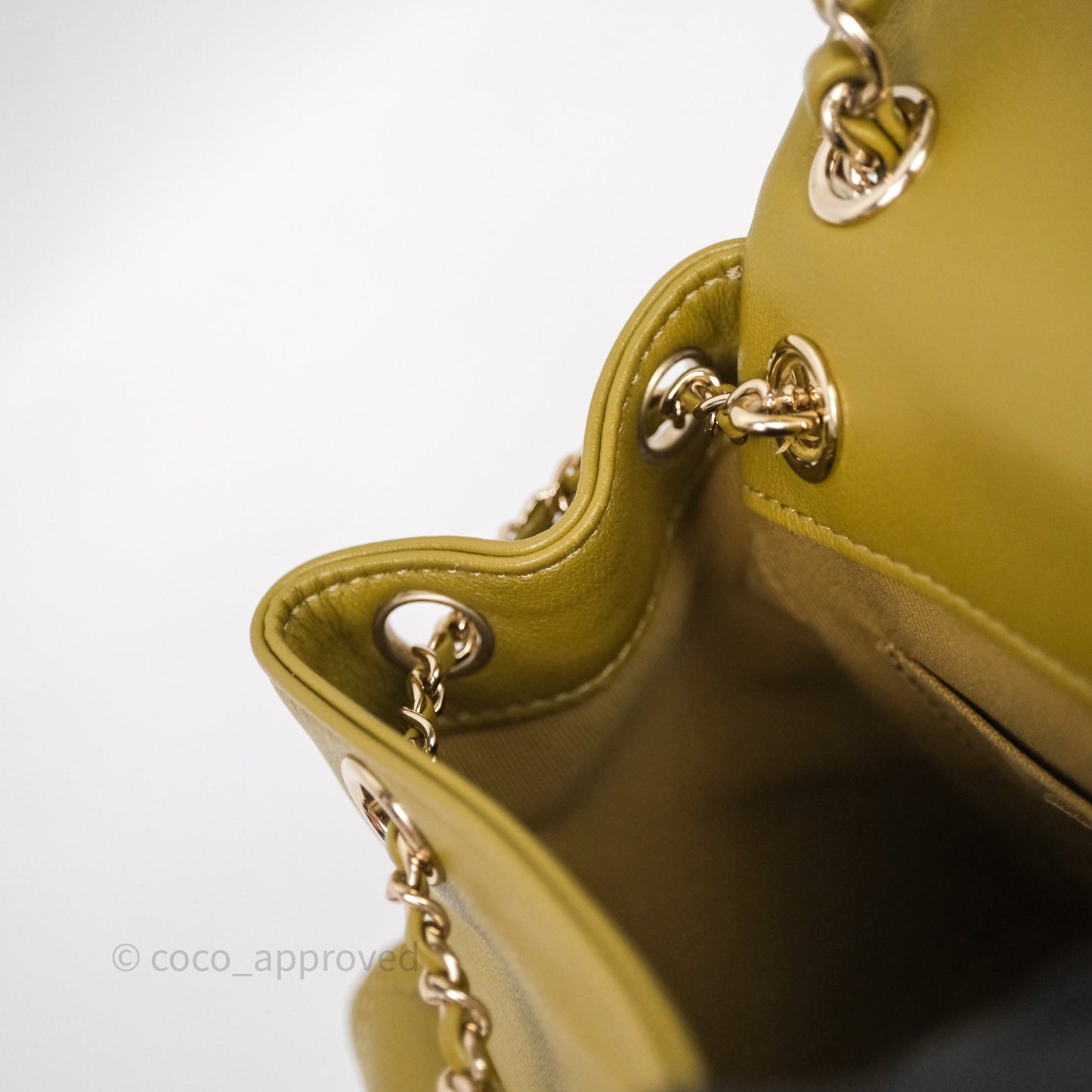 Chanel Mini Duma Backpack Olive Green Calfskin Gold Hardware