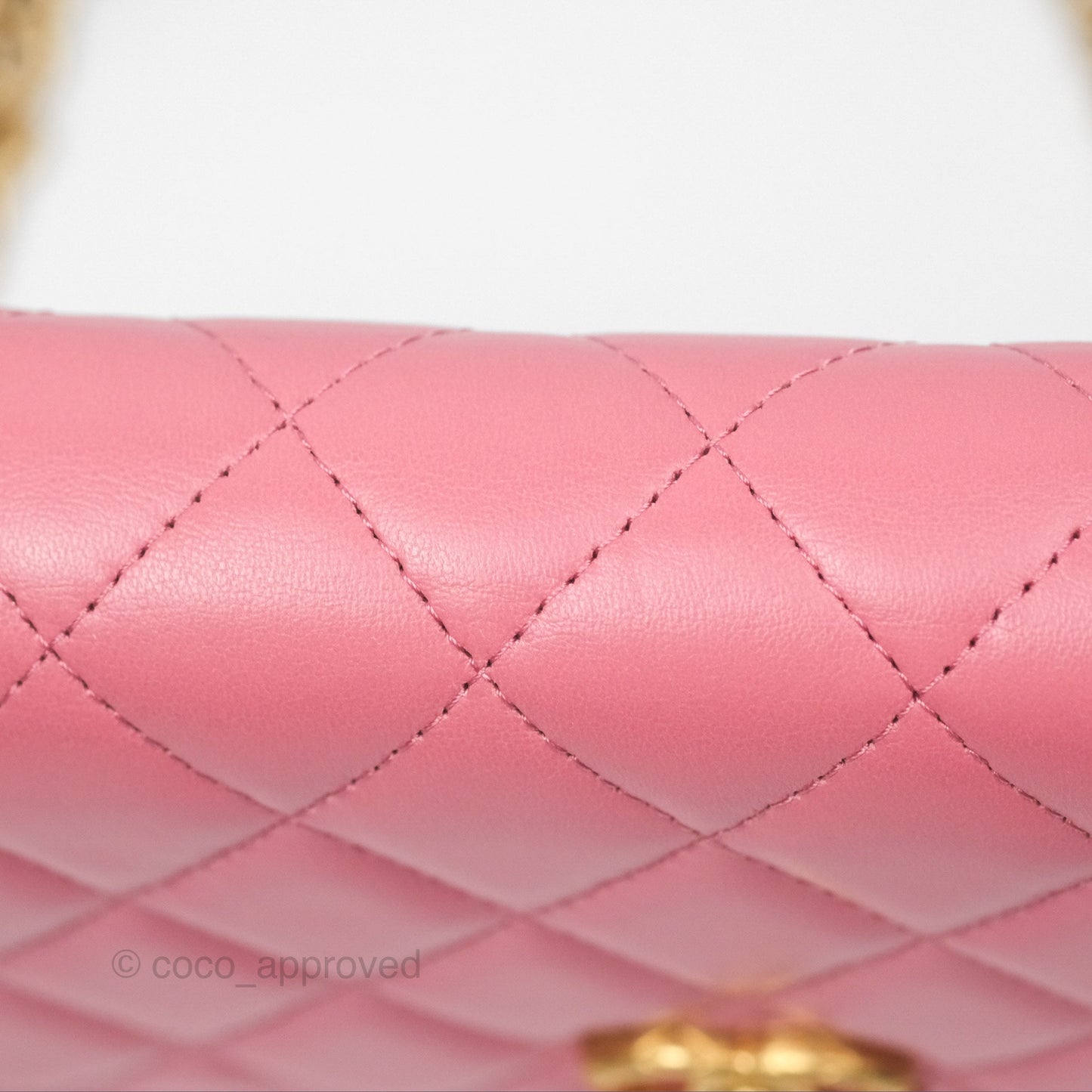 Chanel All Slide Wallet on Chain WOC Adjustable Chain Quilted Pink Lambskin