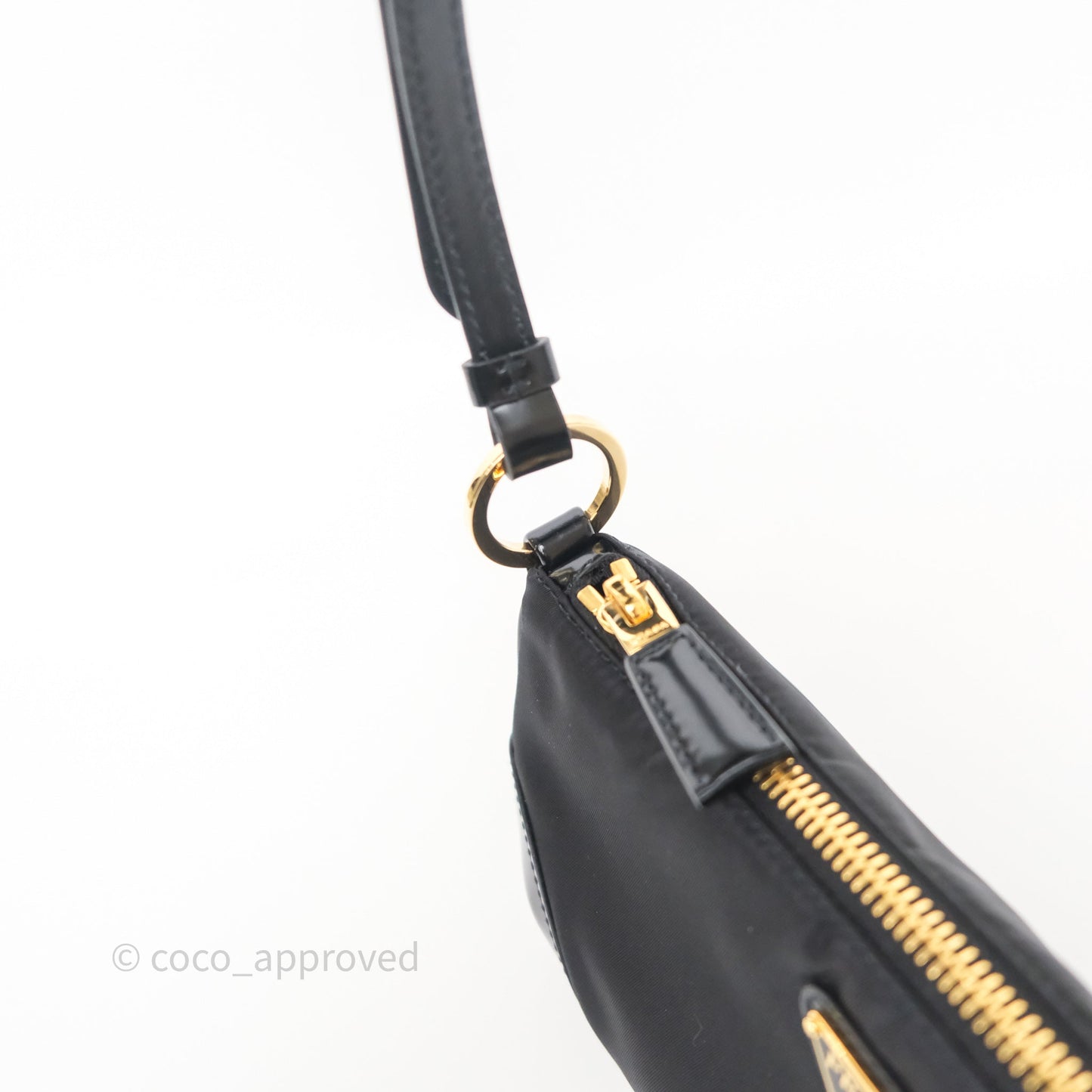 Prada Re-Edition 2002 Re-Nylon Small Shoulder Bag Black Gold Hardware
