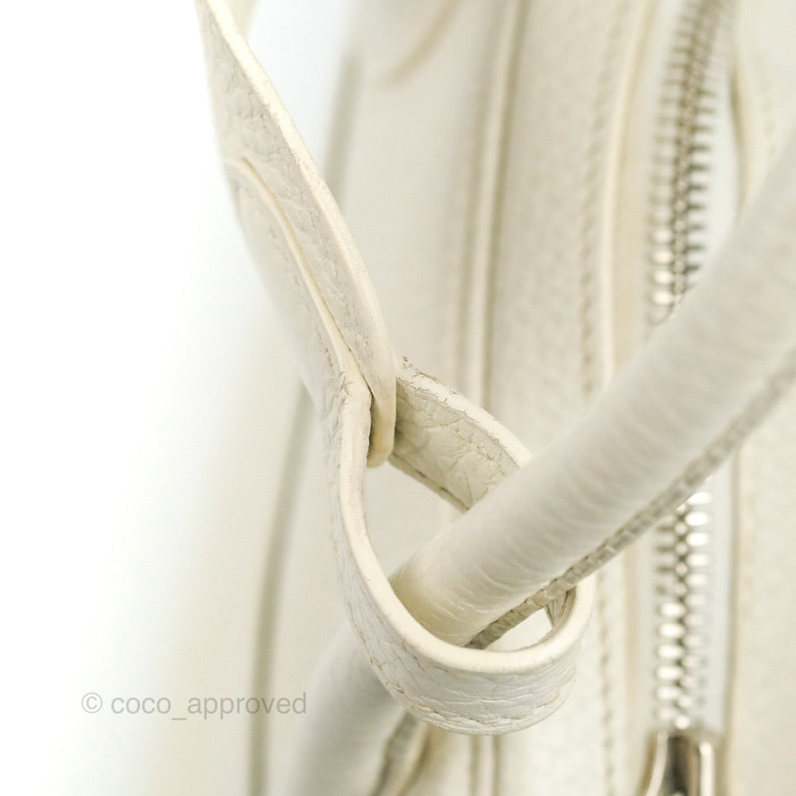 Hermes Lindy 30 White Clemence Palladium Hardware