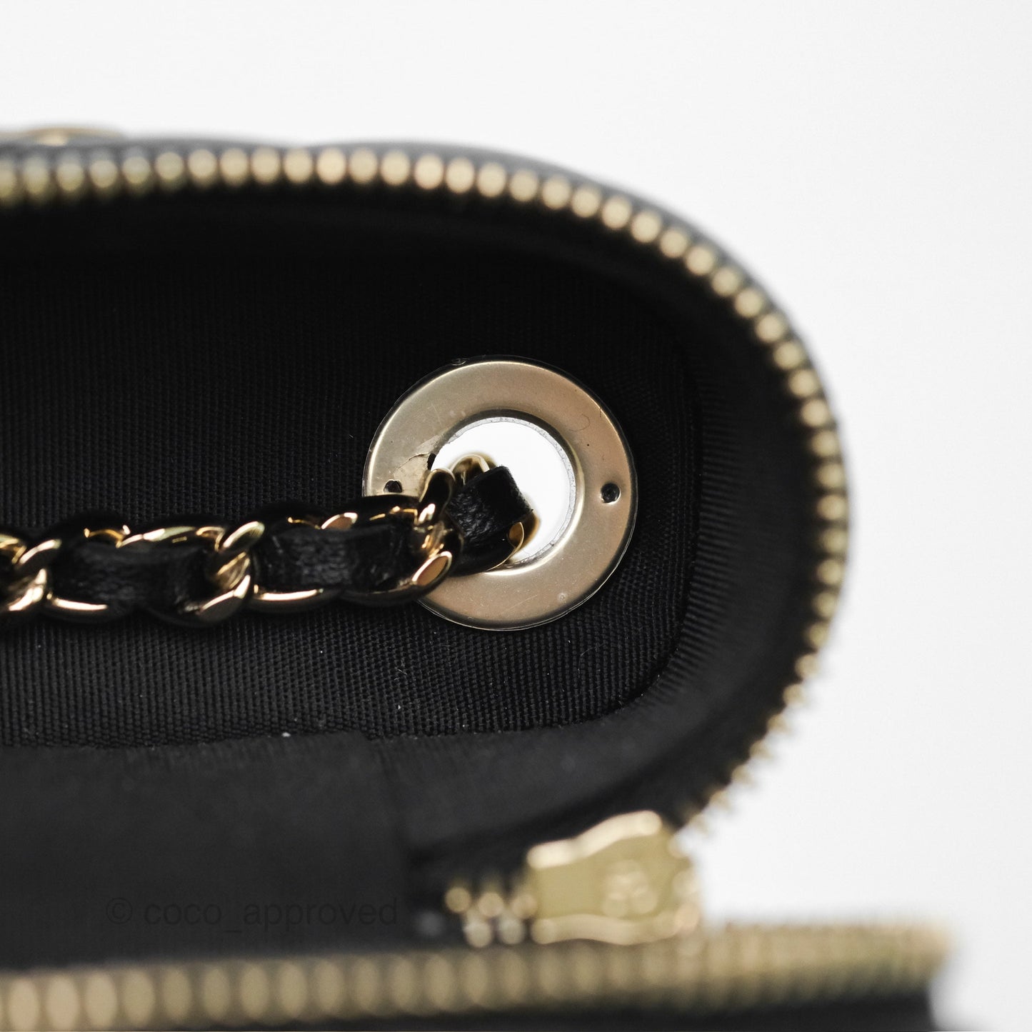 Chanel Trendy Vanity Phone Holder With Chain Black Lambskin Gold Hardware