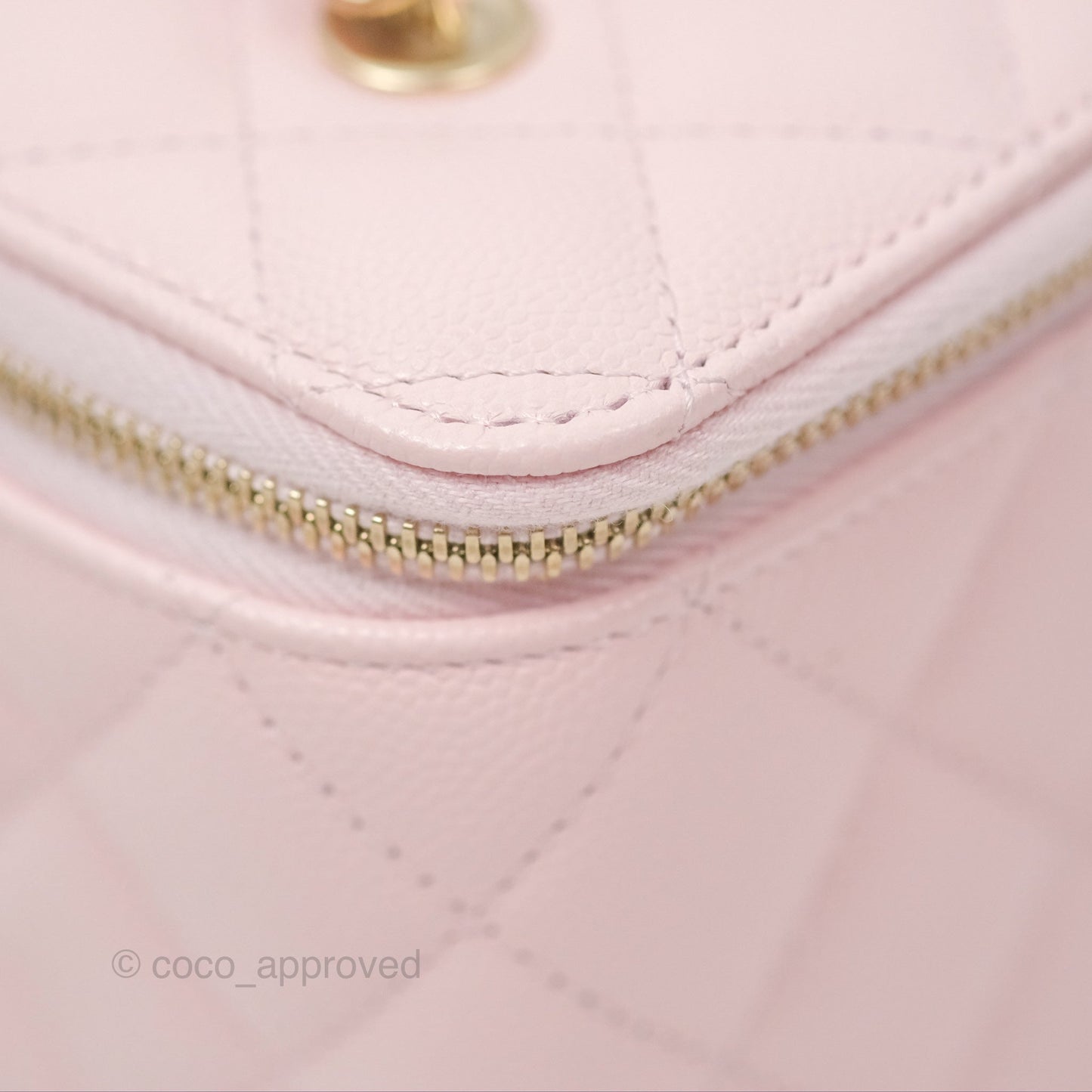 Chanel Classic Vanity With Chain Pink Caviar Gold Hardware