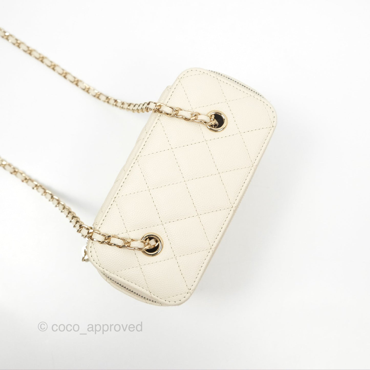 Chanel Classic Vanity With Chain Ivory Caviar Gold Hardware