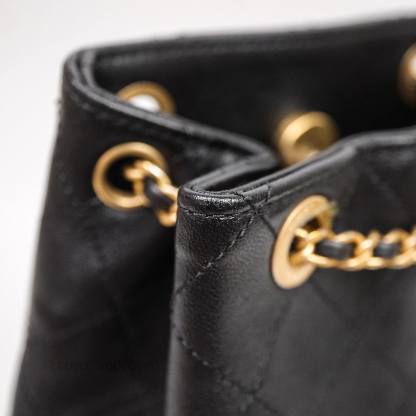 Chanel Double Pocket Black Lambskin Gold Hardware 25C