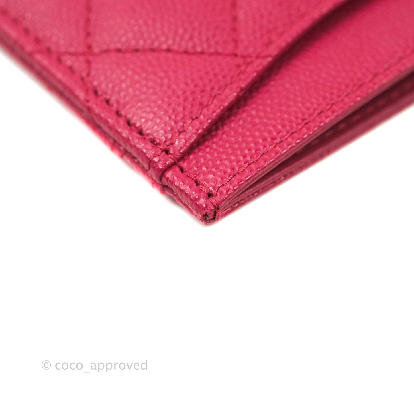 Chanel Classic Caviar Flat Card Holder Pink Gold Hardware 21A